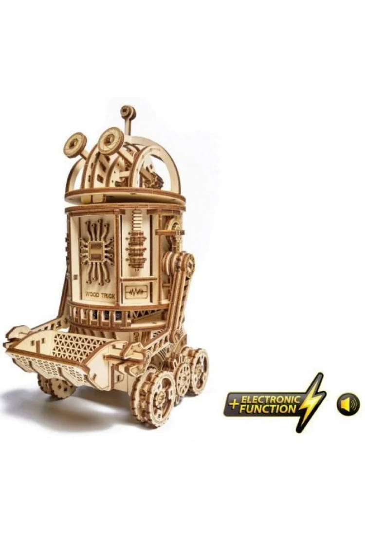 Электронная деревянная сборная модель Wood Trick "Космический робот Уборщик" (с двигателем)