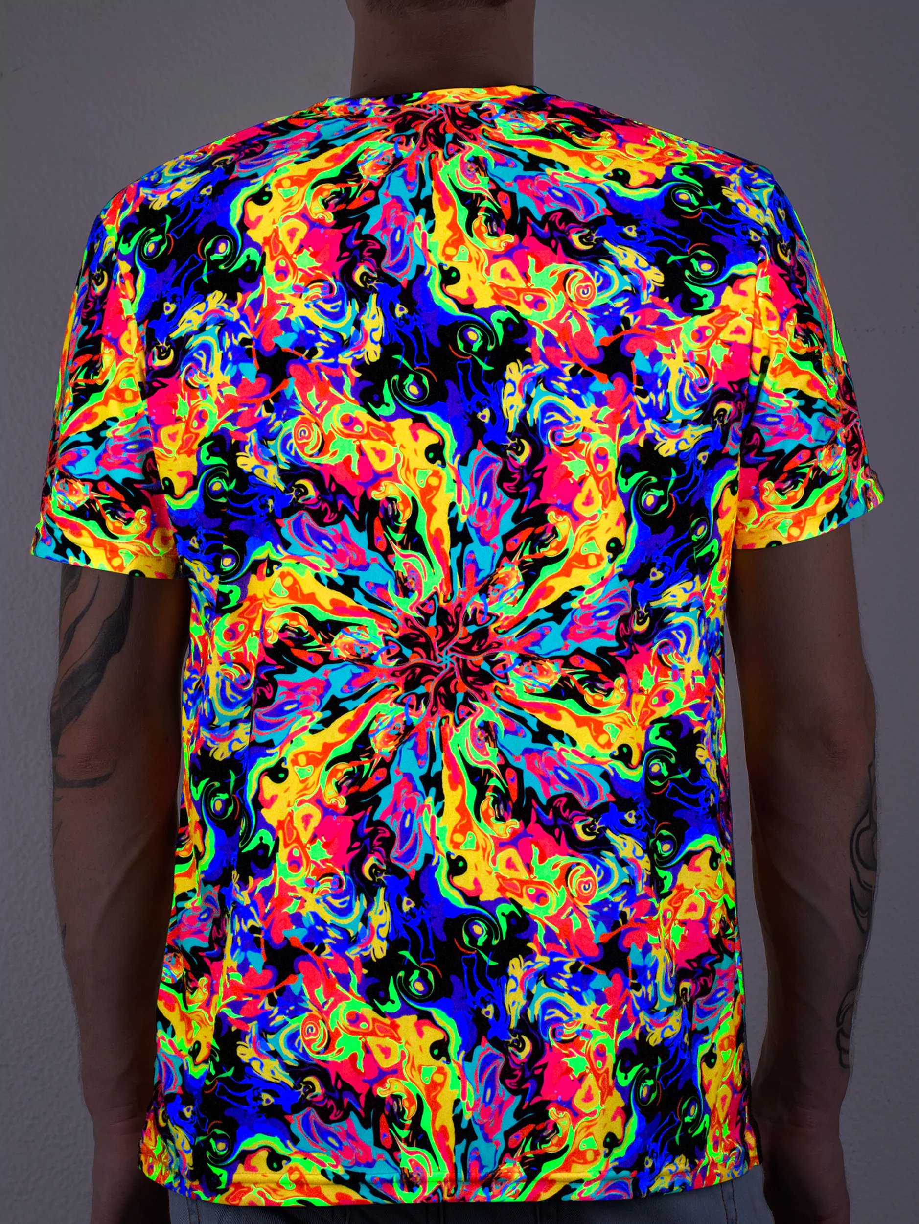 Флуоресцентная «Неоновая» Футболка XXXL «Chakra Fluid» Unisex