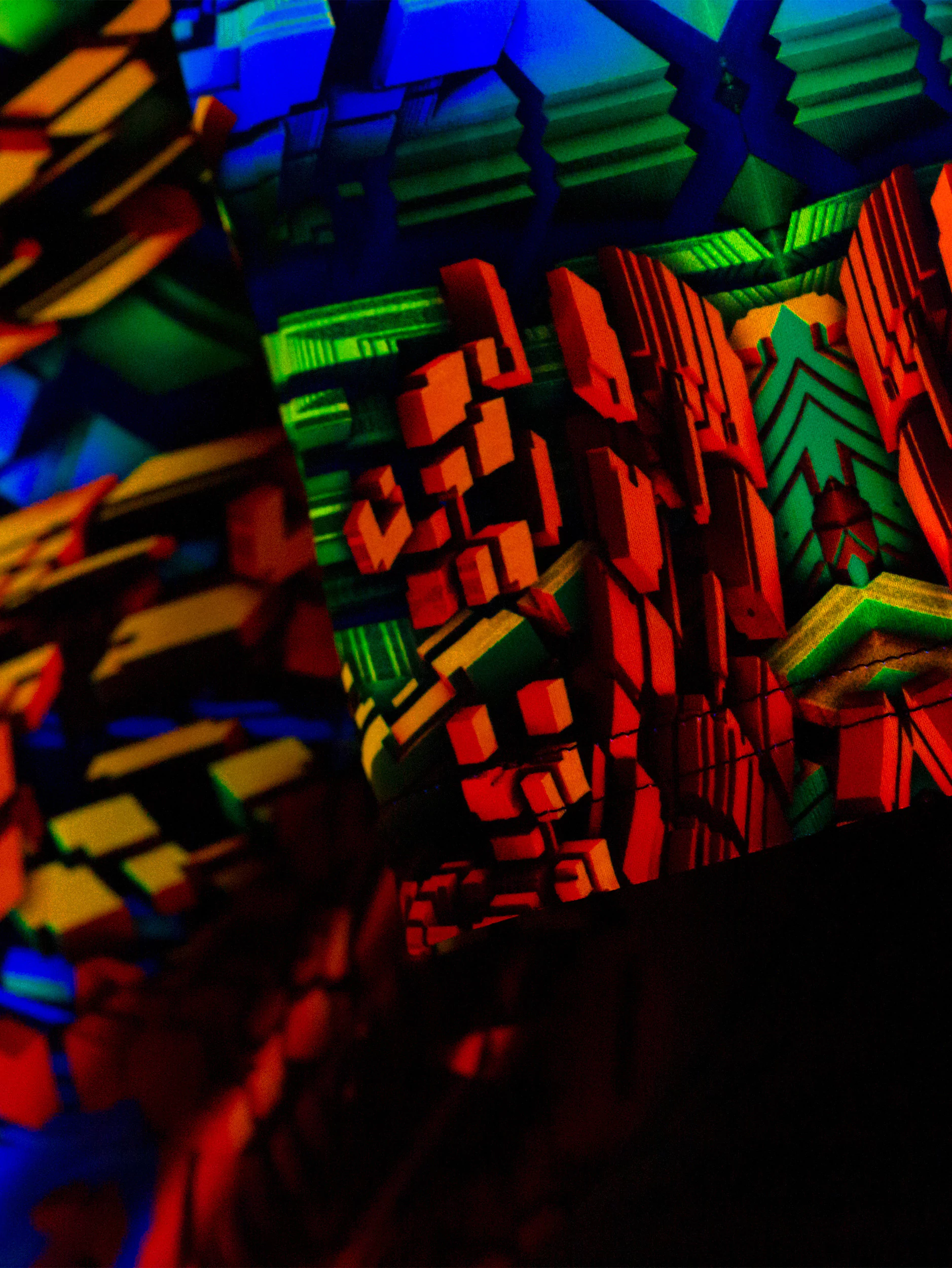 Ультрафиолетовая «Кислотная» Футболка XXL «Cubism» Unisex