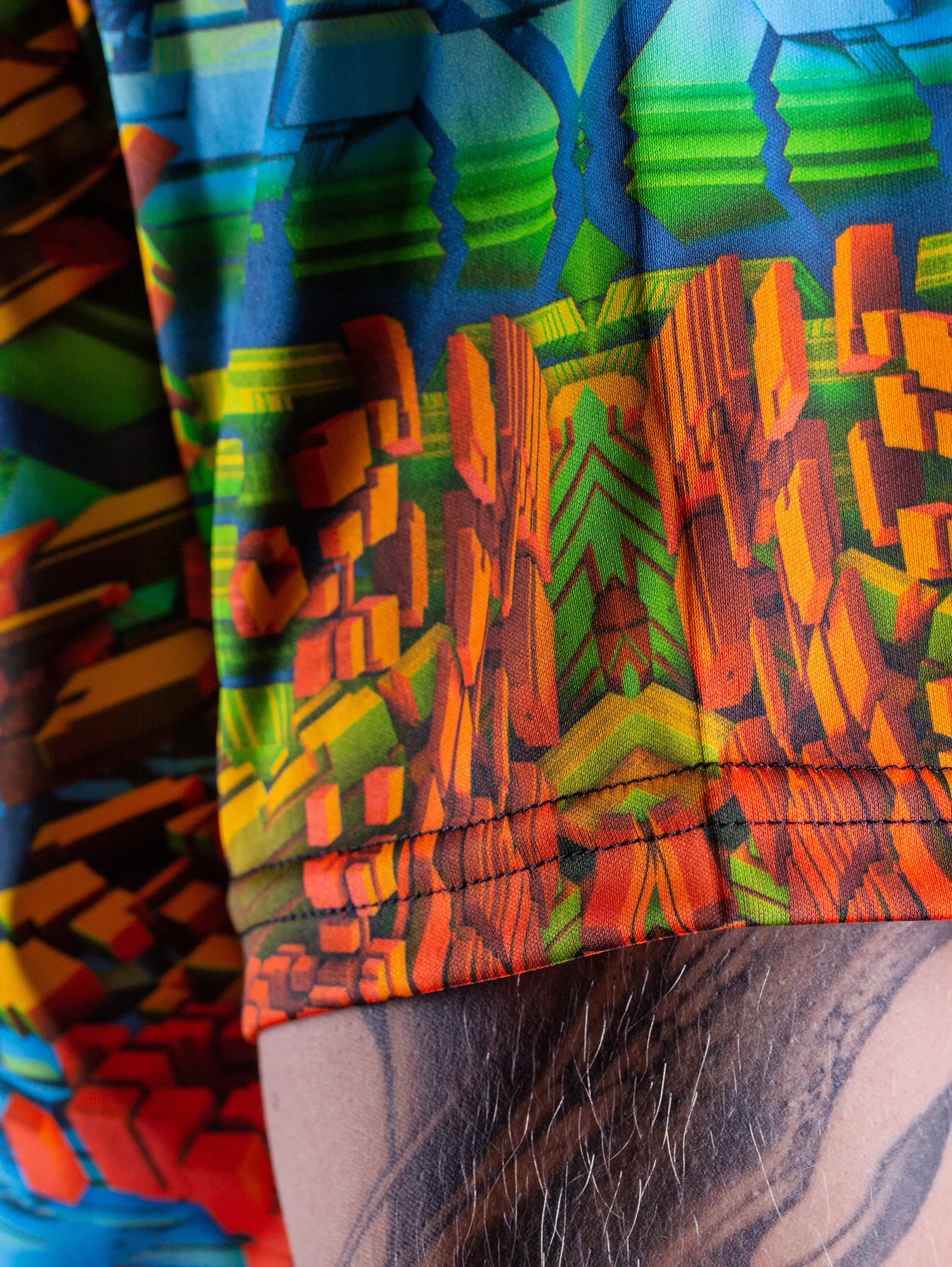 Ультрафиолетовая «Кислотная» Футболка XXL «Cubism» Unisex