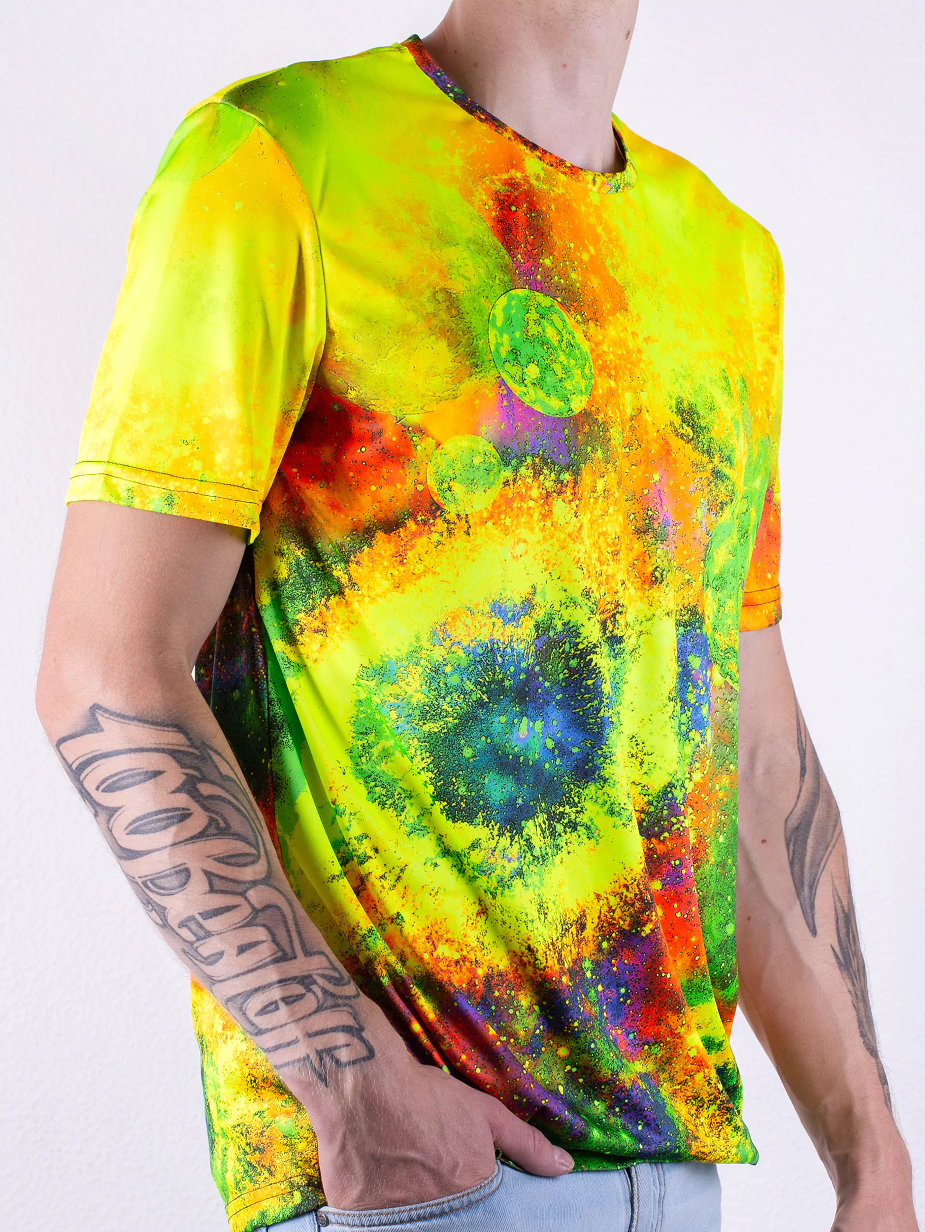 Флуоресцентная «Кислотная» Футболка XL «Acide Space» Unisex