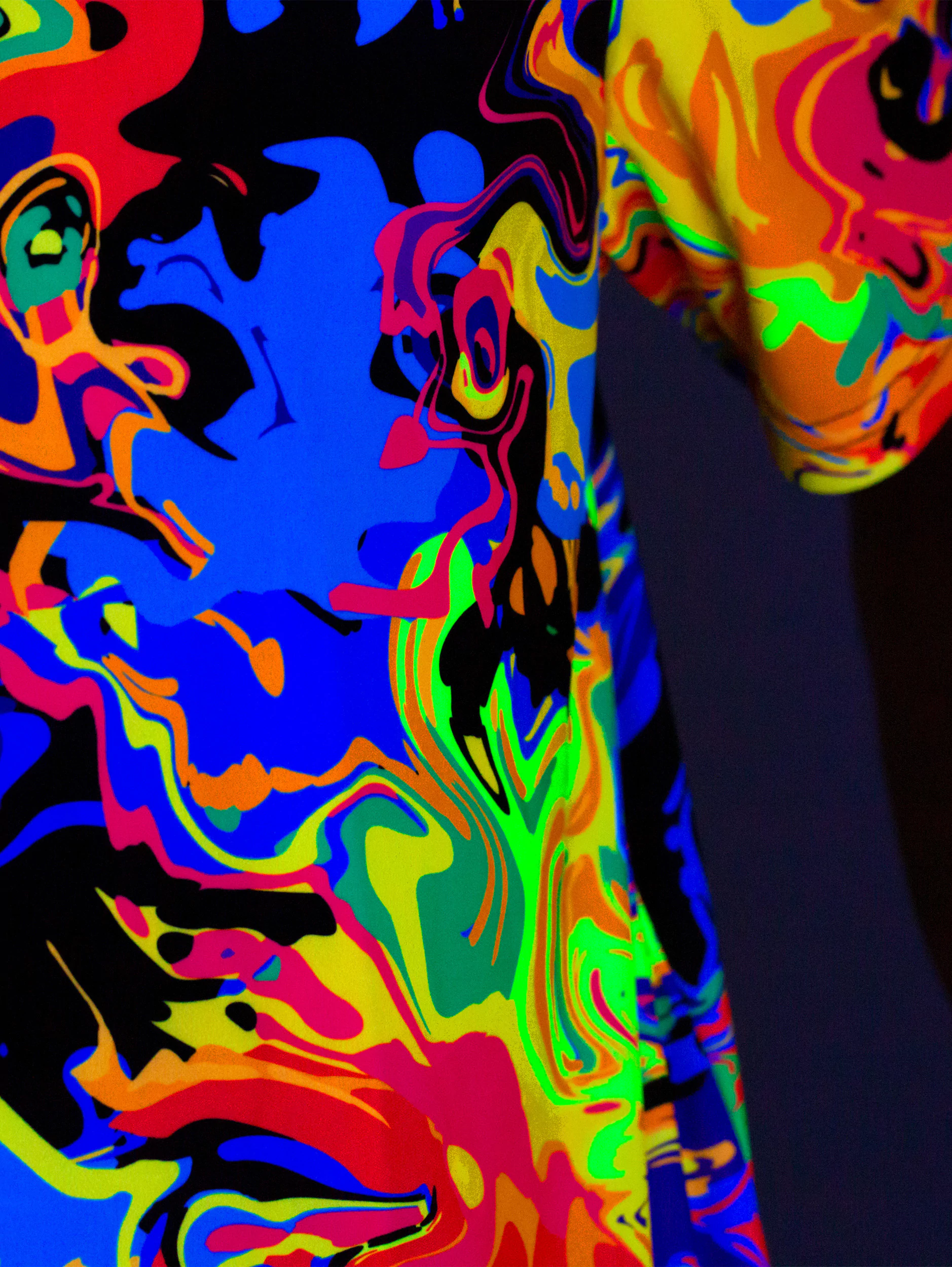 Флуоресцентная «Кислотная» Футболка XL «Rainbow Fluid» Unisex