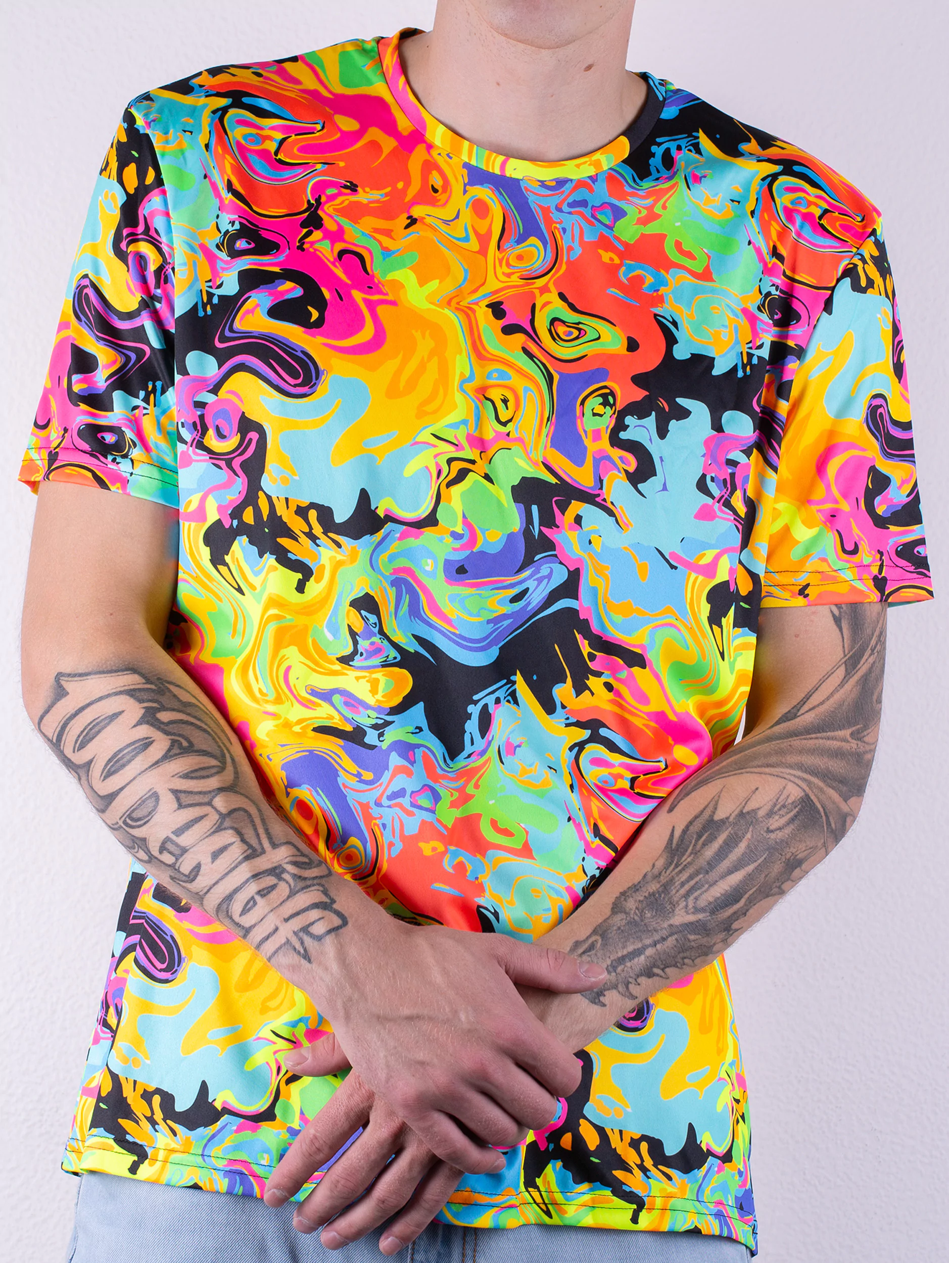 Флуоресцентная «Кислотная» Футболка XXL «Rainbow Fluid» Unisex