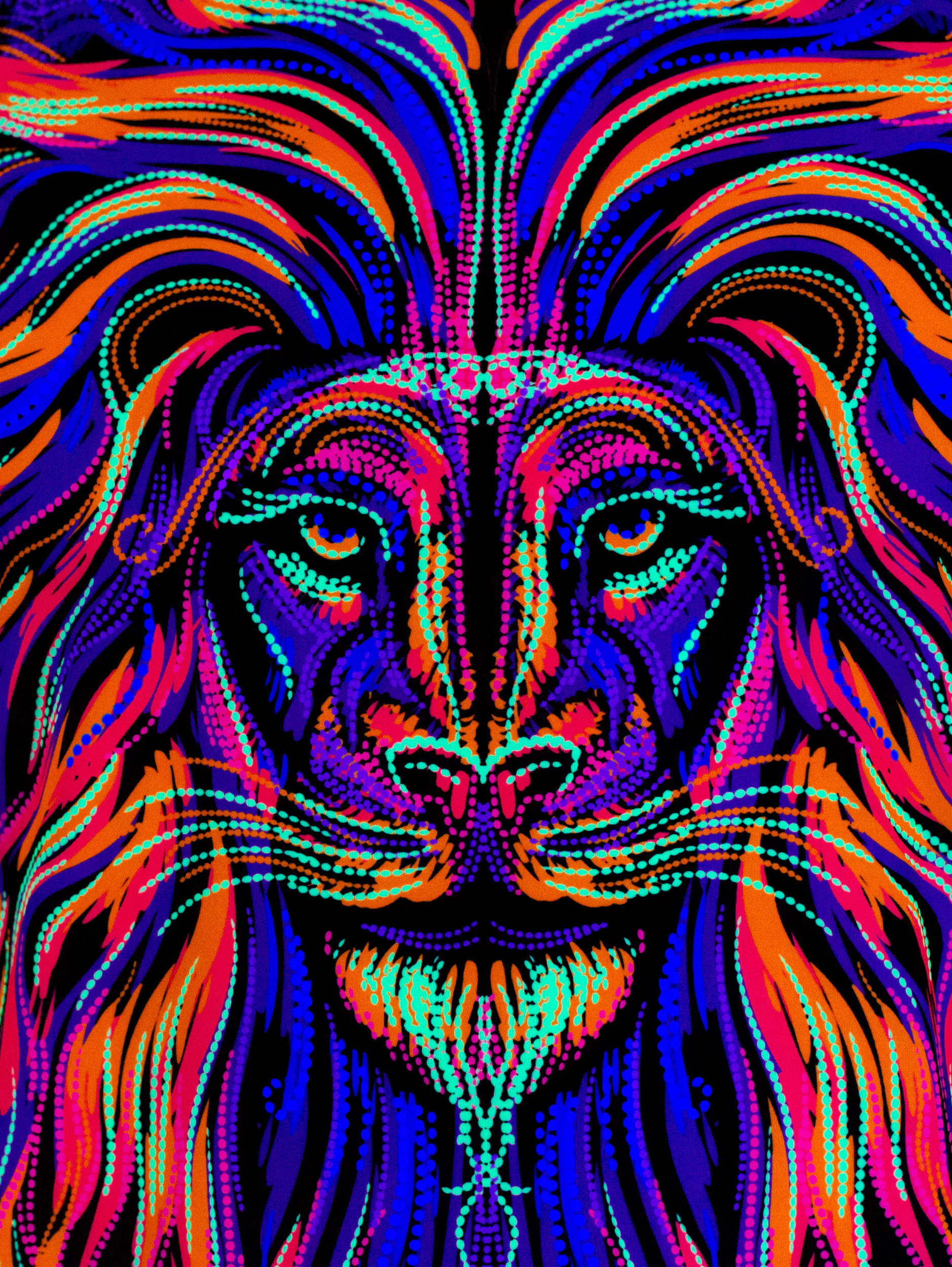 Флуоресцентная «Неоновая» Футболка XL «Sacrament Lion» Unisex