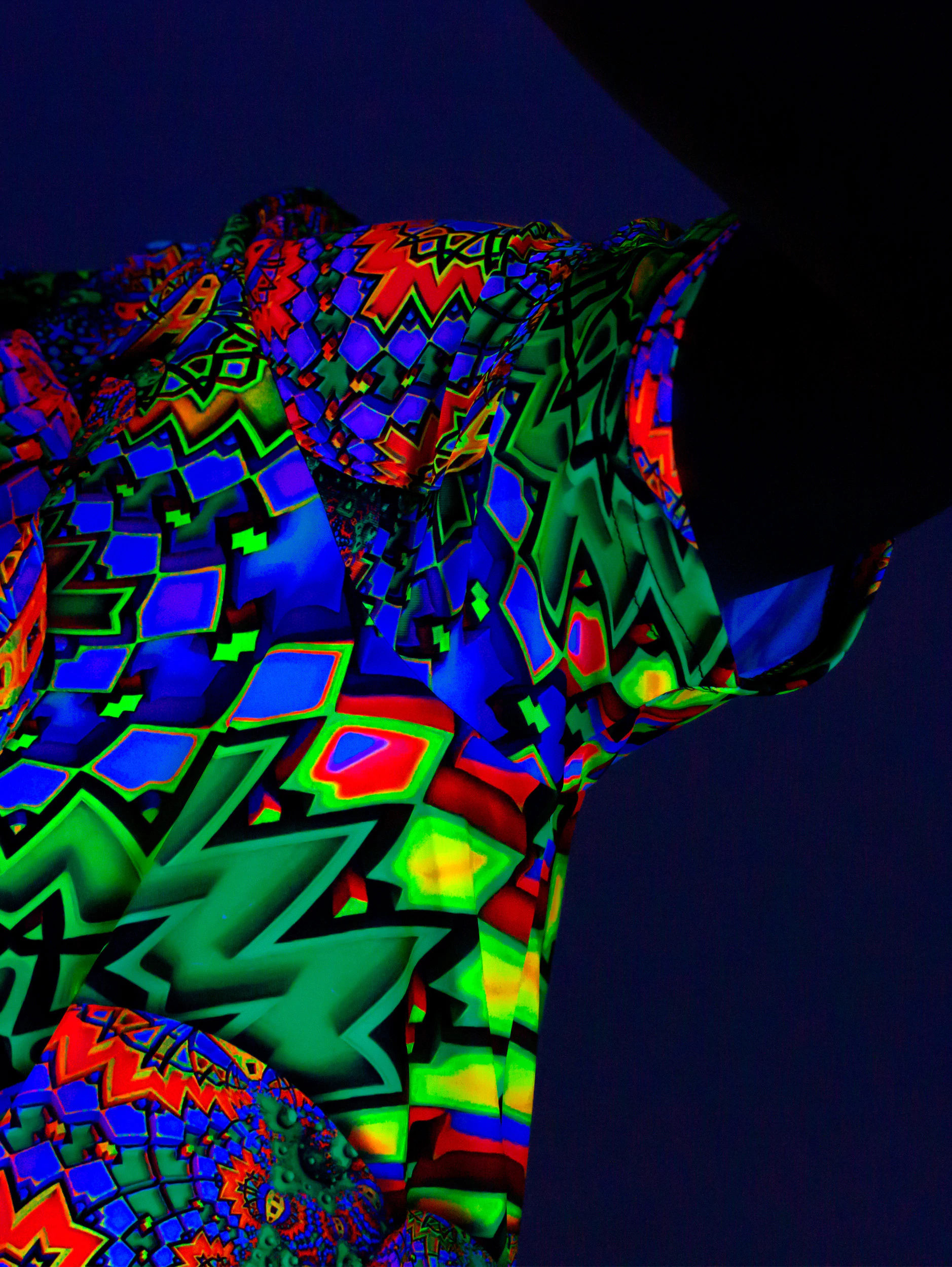 Ультрафиолетовая «Кислотная» Футболка M «Fractal Rainbow» Unisex