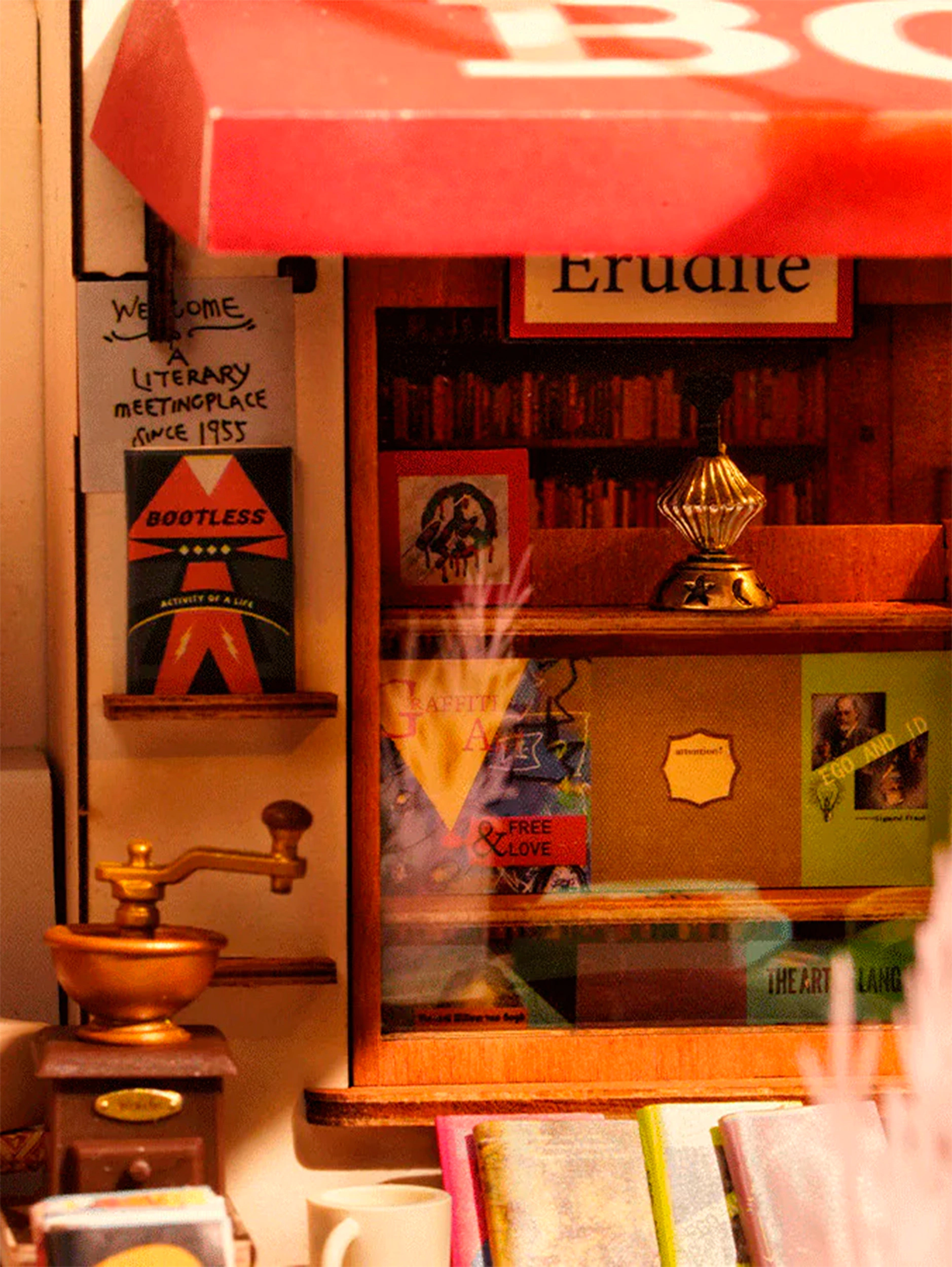 Румбокс интерьерный конструктор Книжный магазин на углу Robotime Corner Bookstore