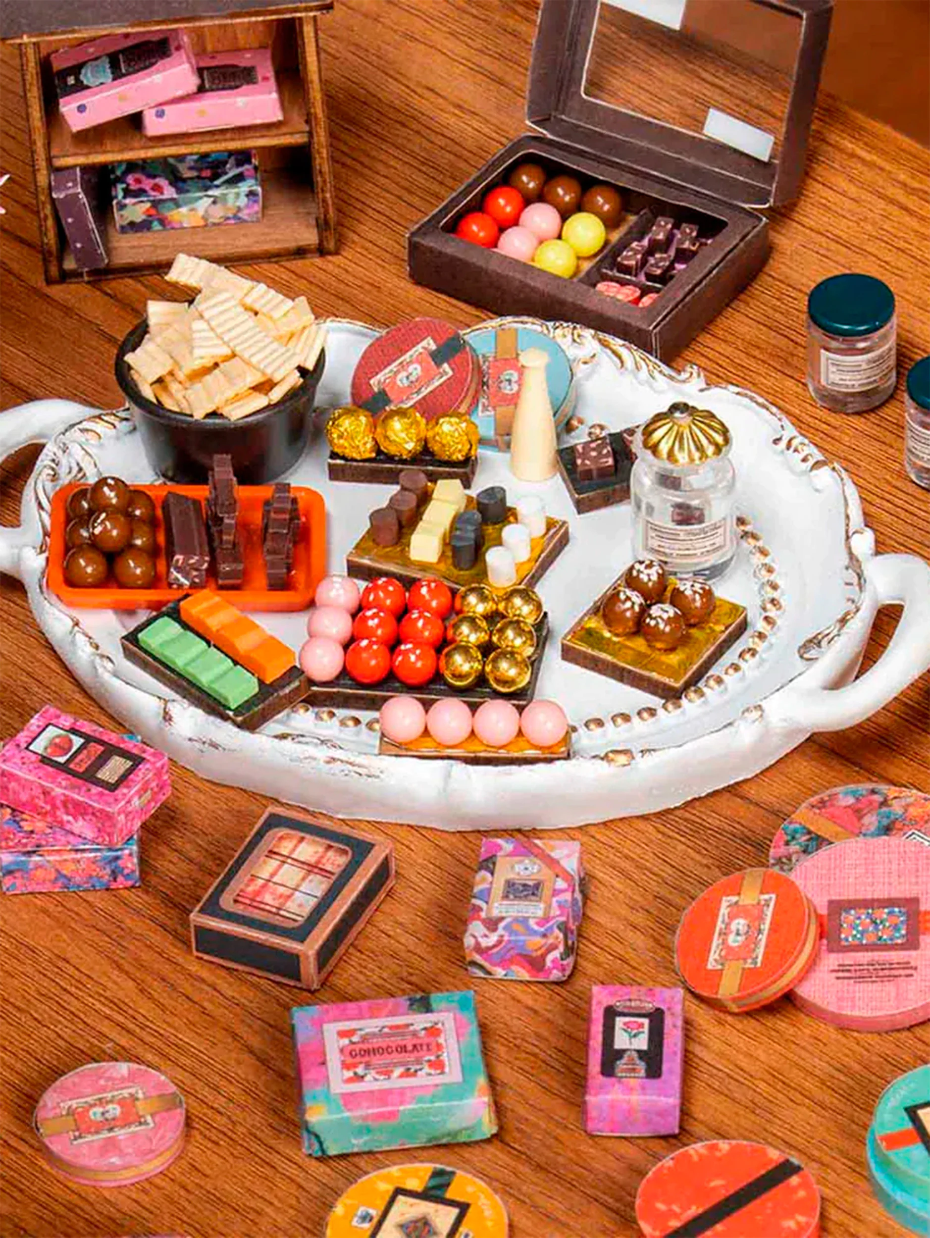 Румбокс интерьерный конструктор Шоколад Генри Robotime Henry's Chocolate