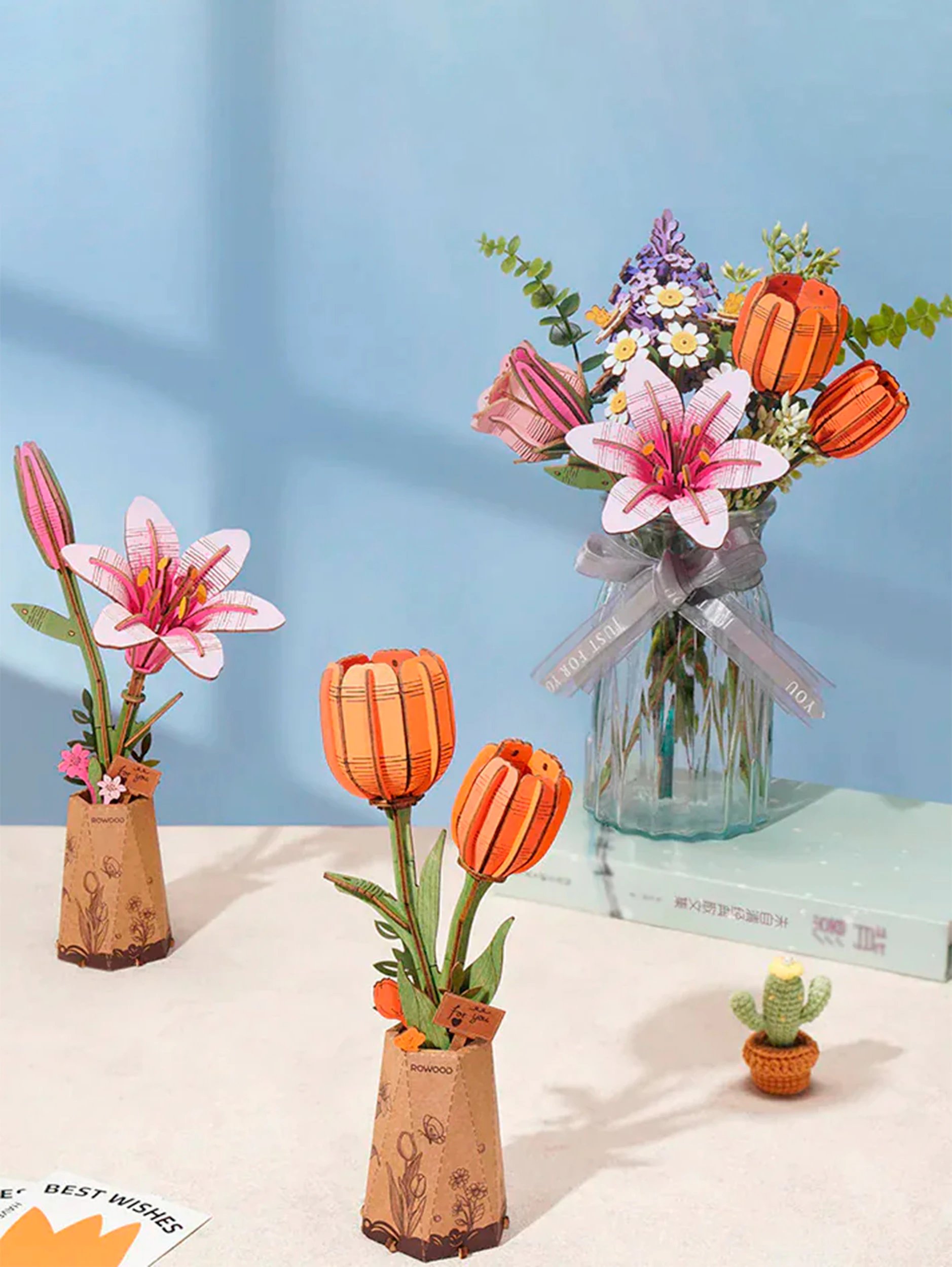 Деревянный конструктор Оранжевый тюльпан Robotime Orange Tulip