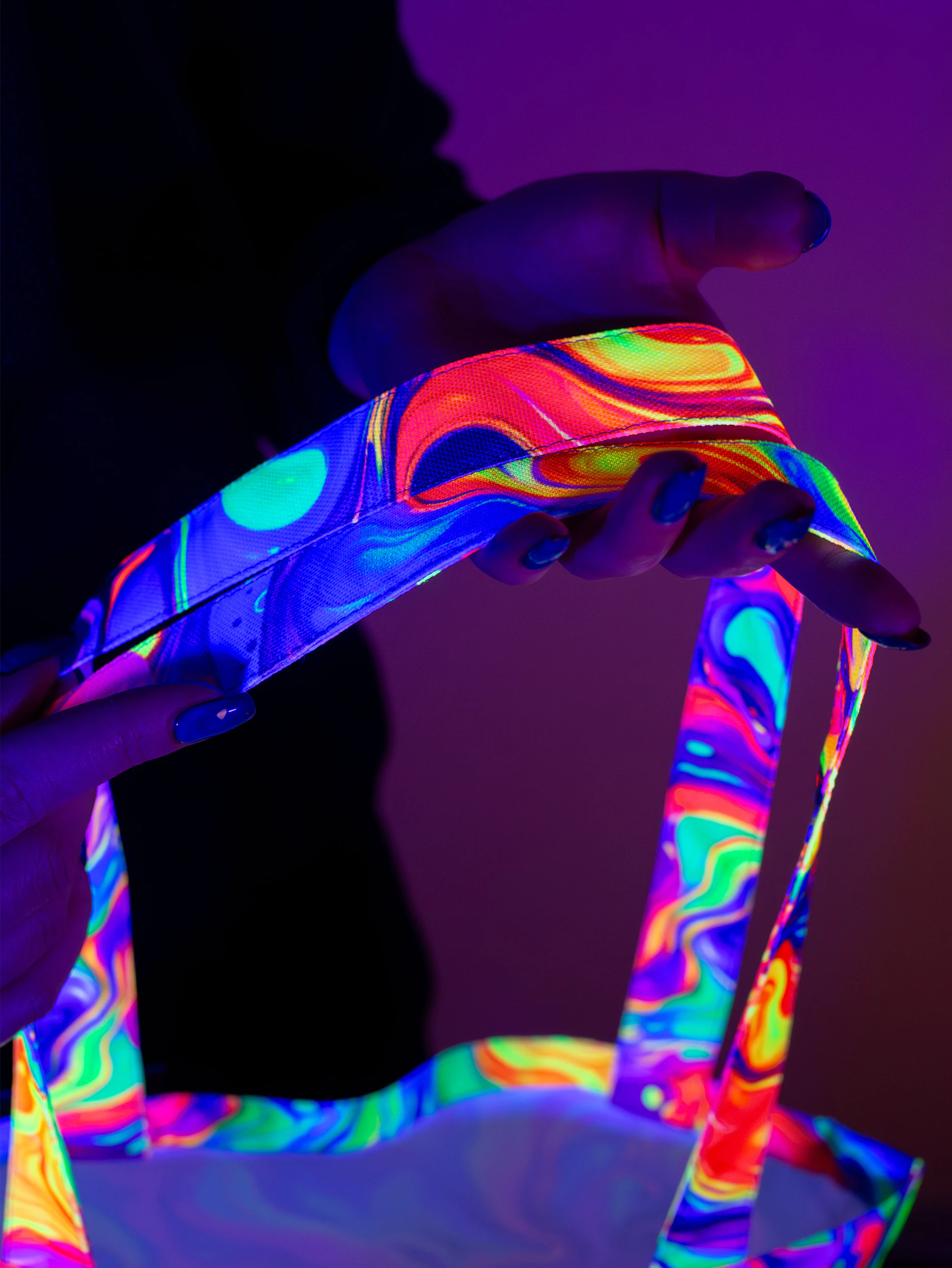 Неоновый UV шоппер Unisex “Neon Melt” флуоресцентная сумка