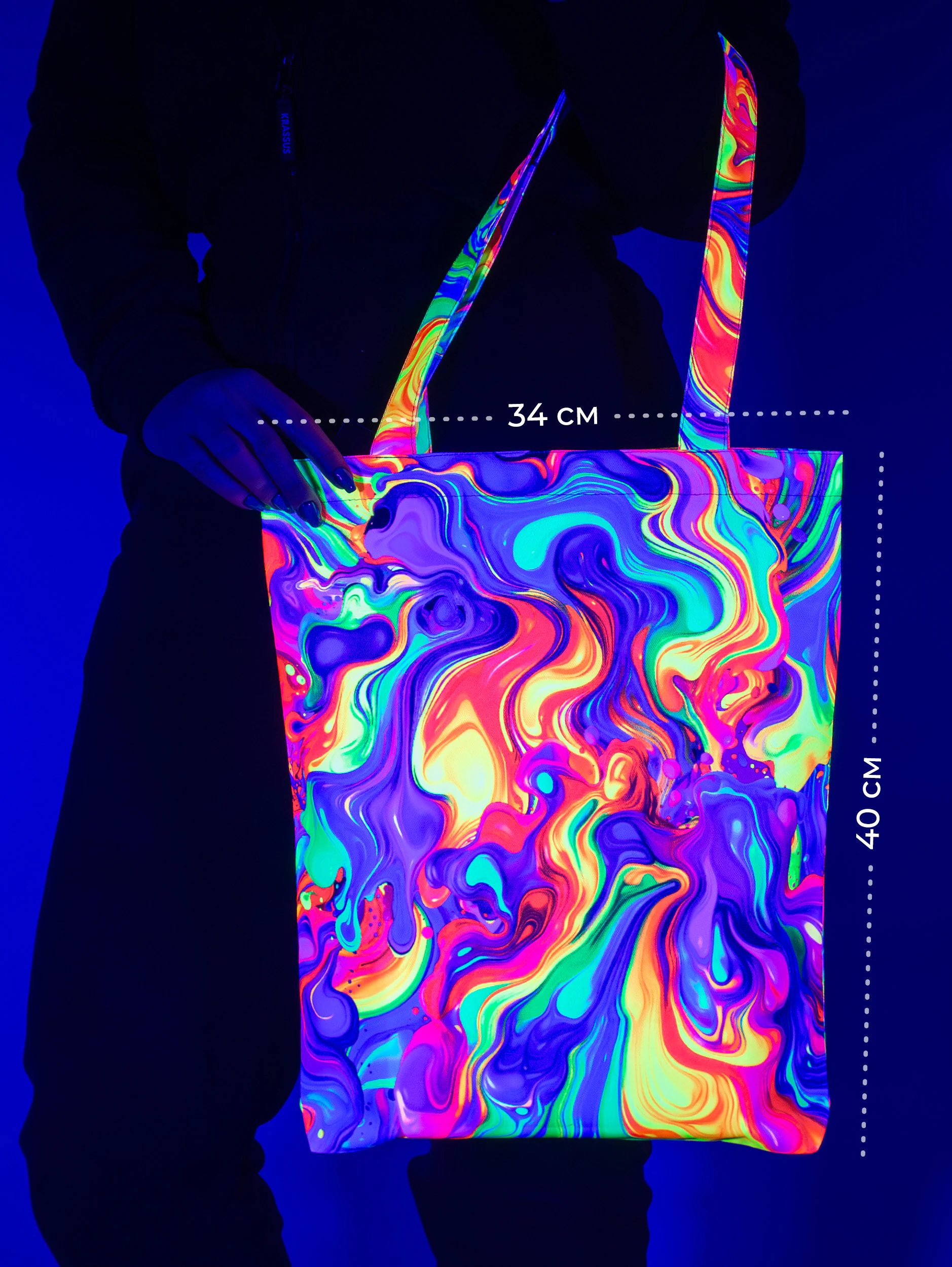 Неоновый UV шоппер Unisex “Neon Melt” флуоресцентная сумка