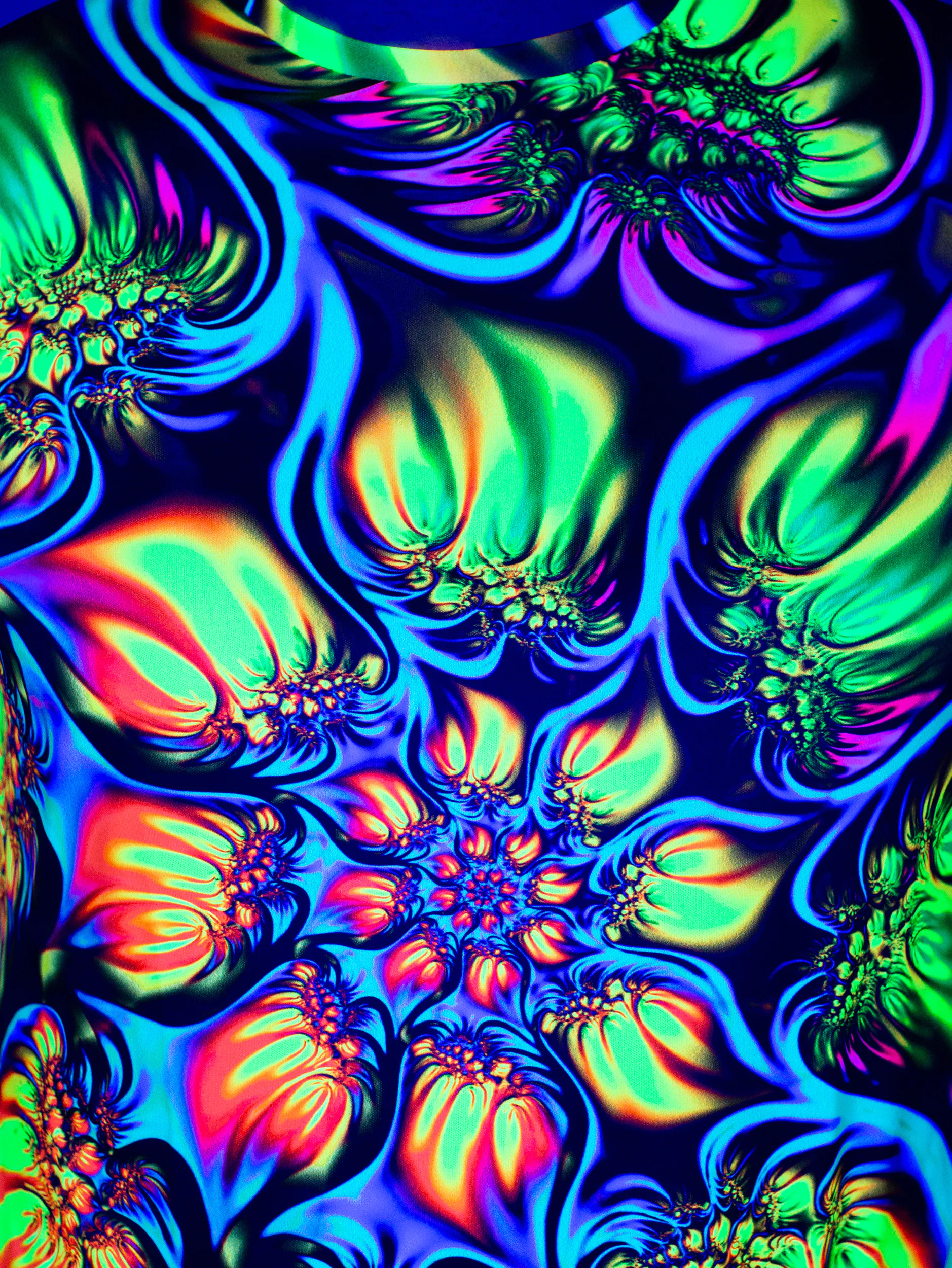 Ультрафиолетовая «Неоновая» Футболка M «Electric Bloom» Unisex