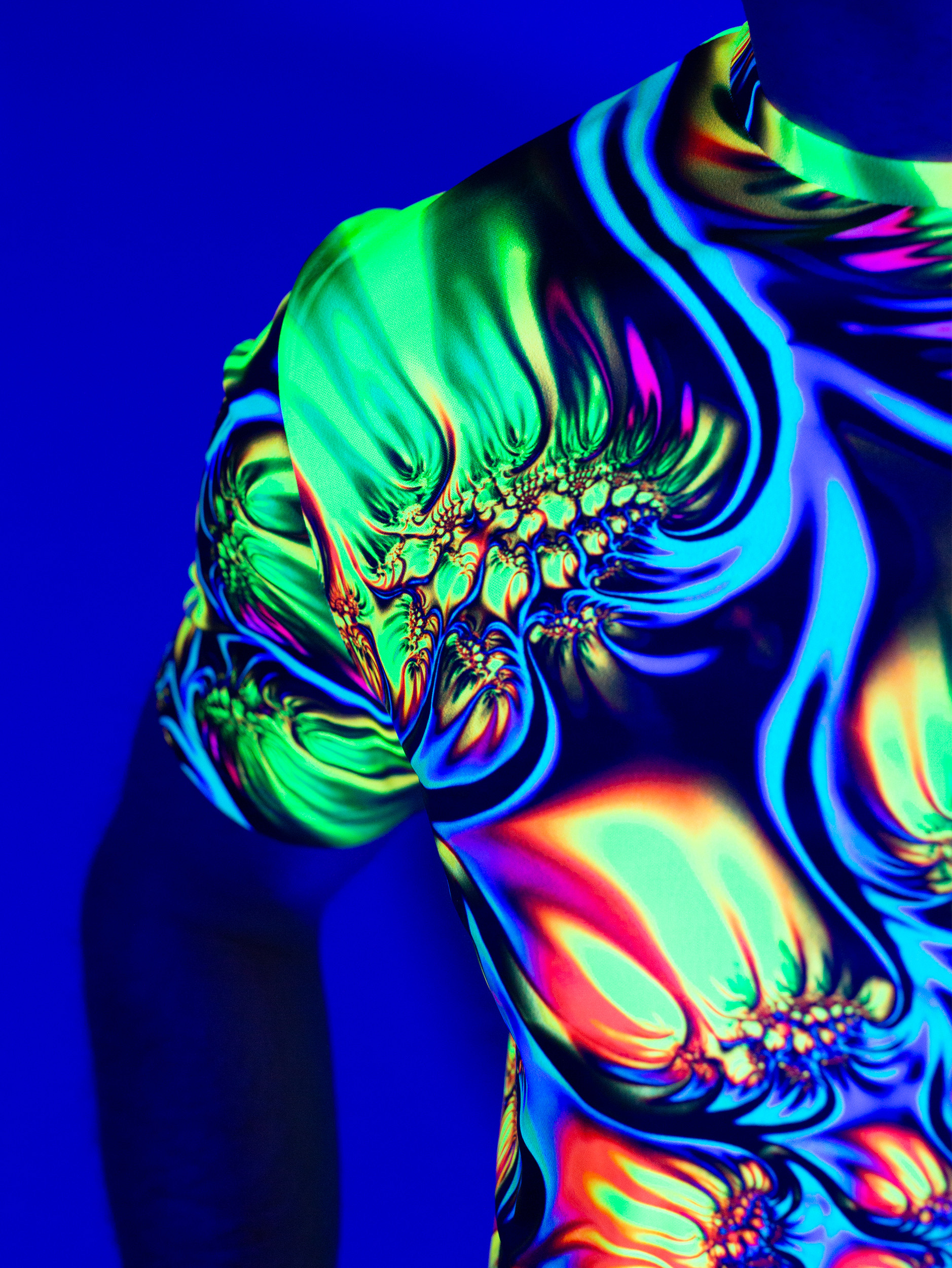 Ультрафиолетовая «Неоновая» Футболка L «Electric Bloom» Unisex