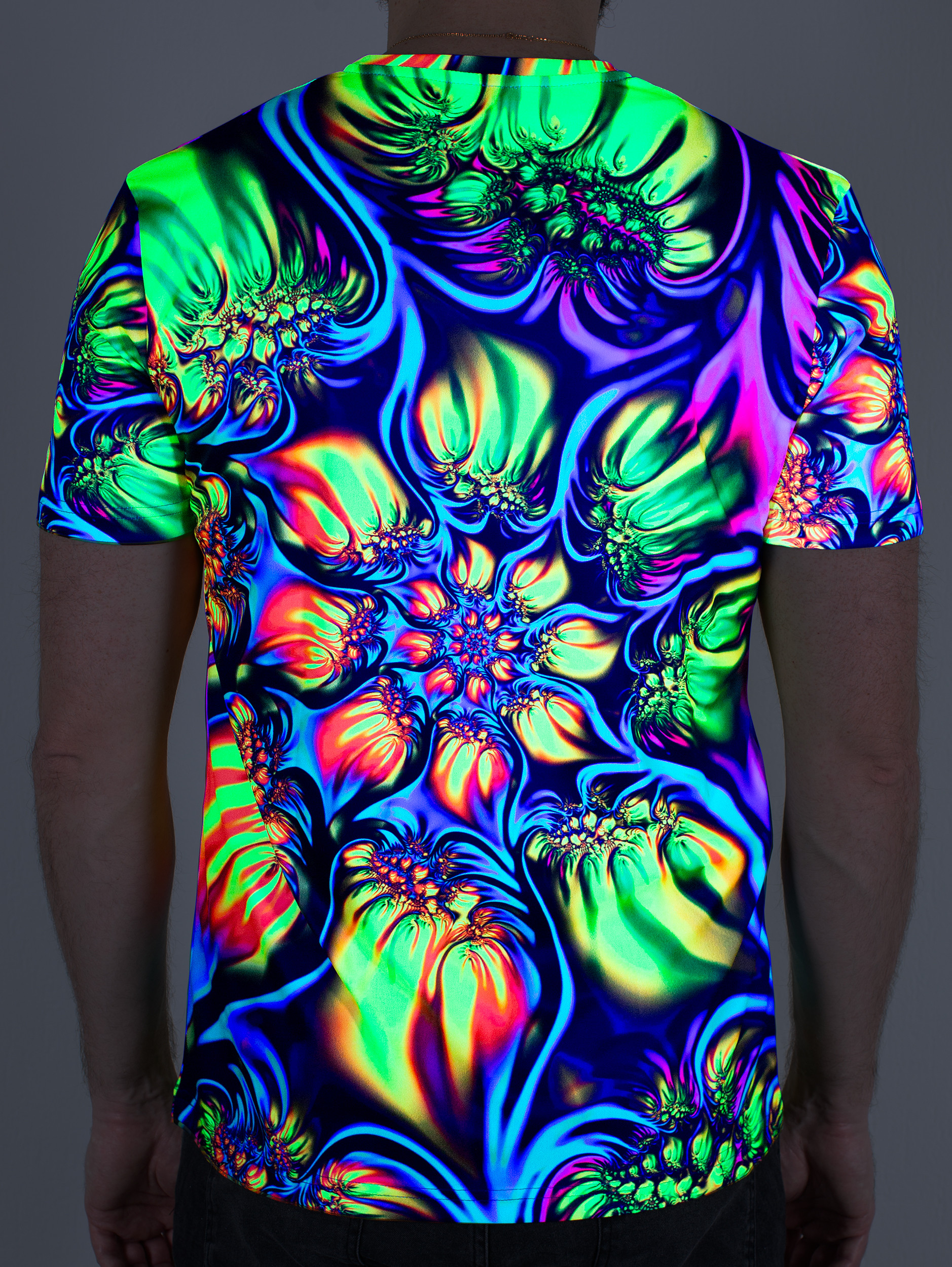 Ультрафиолетовая «Неоновая» Футболка XL «Electric Bloom» Unisex