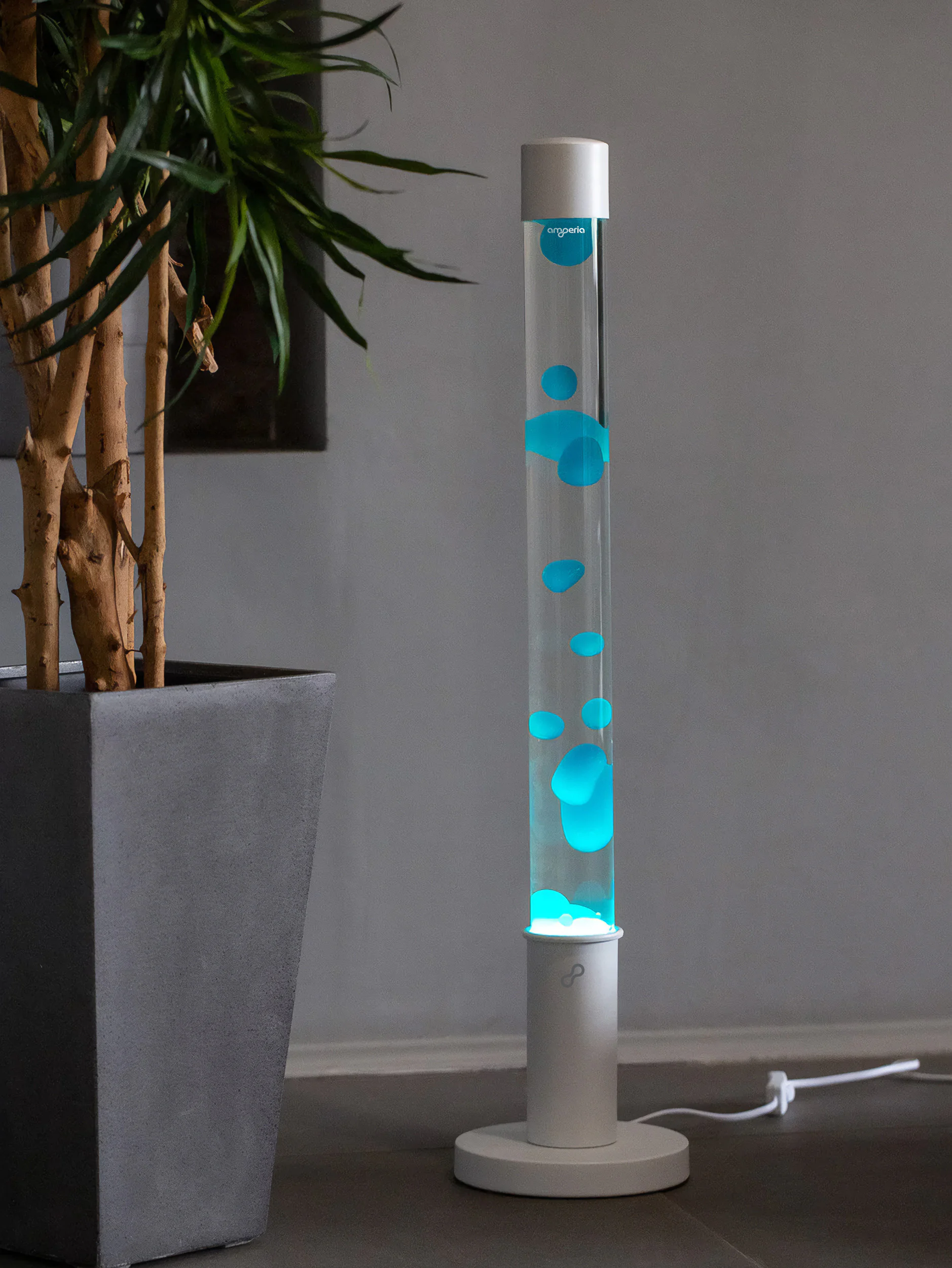 Напольная Лава лампа Amperia Falcon Бирюзовая/Прозрачная (76 см)