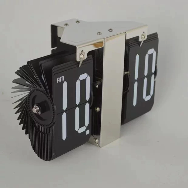 Перекидные ретро-часы Flip Clock Slim Black/Chrome