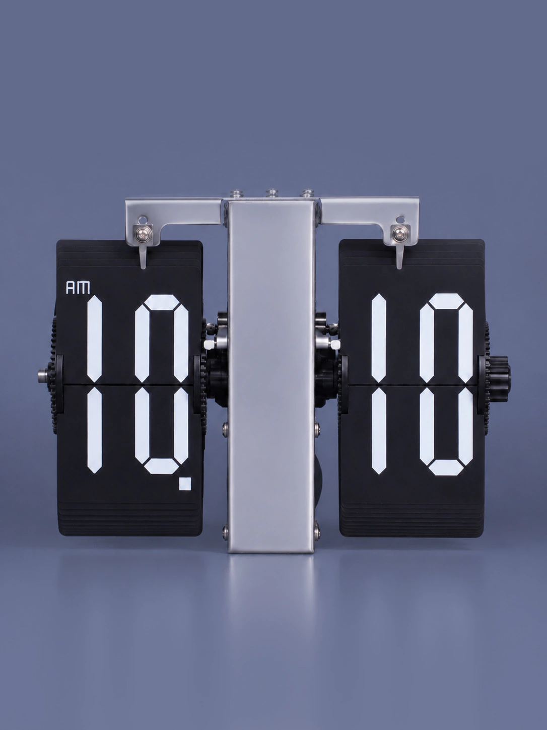 Перекидные ретро-часы Flip Clock Slim Black/Chrome