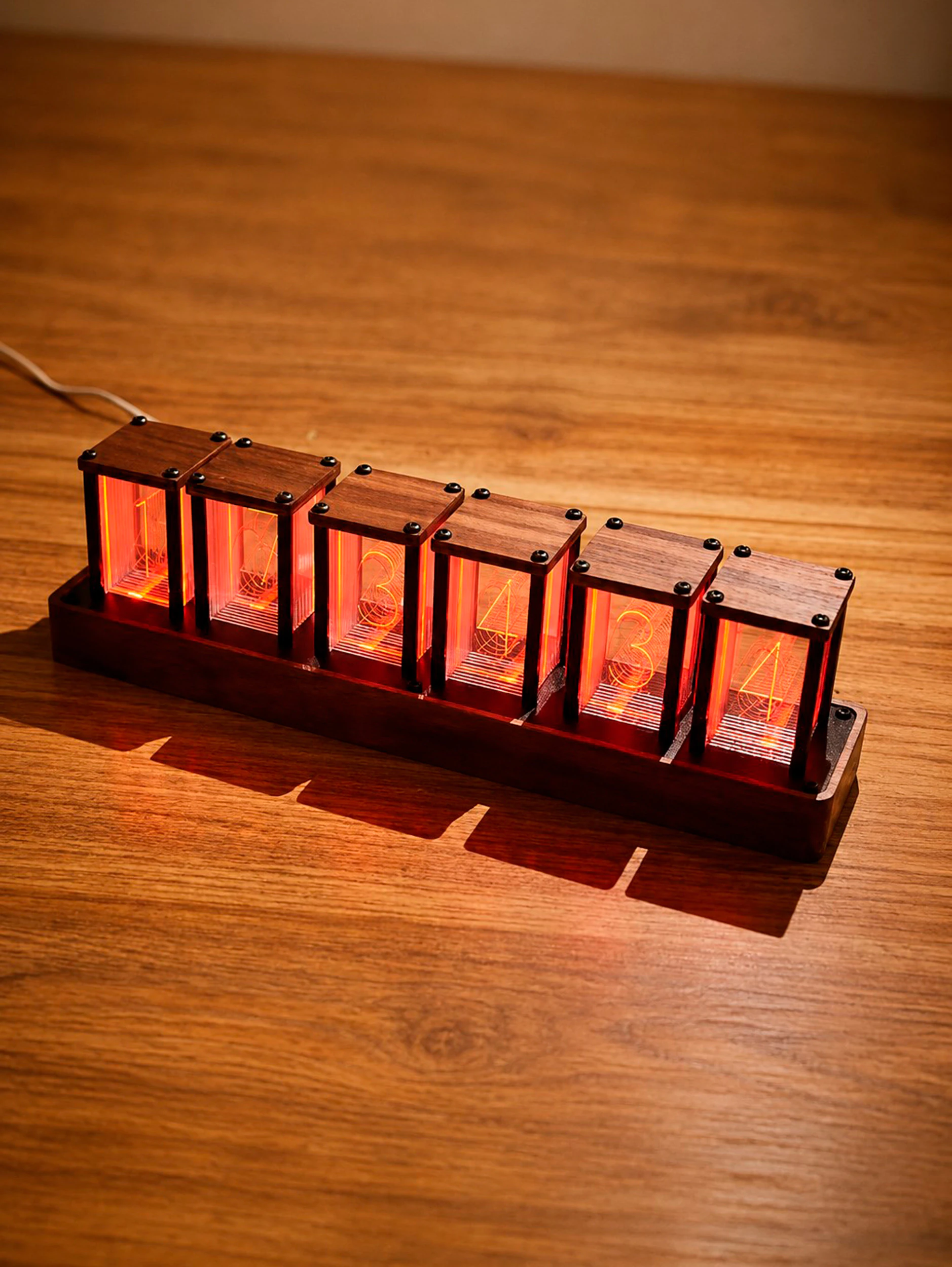 Настольные светящиеся RGB ретро-часы (28x7х6 см)