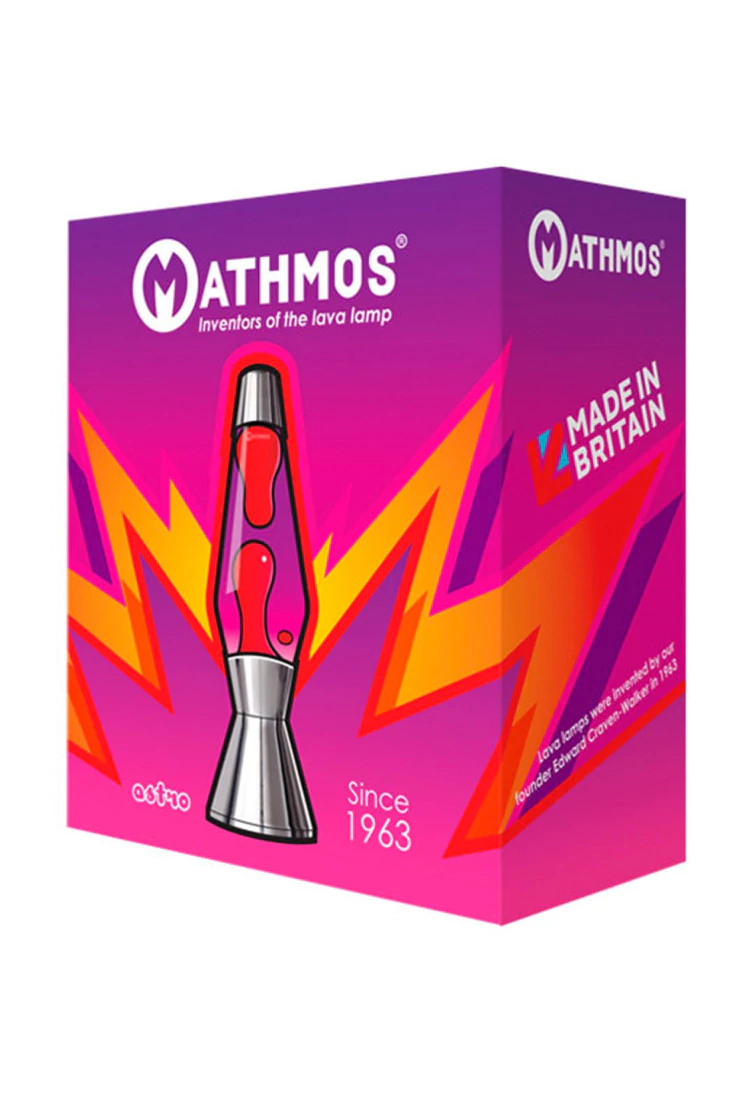 Лава-лампа Mathmos Astro Оранжевая/Фиолетовая Matt Black (Воск)