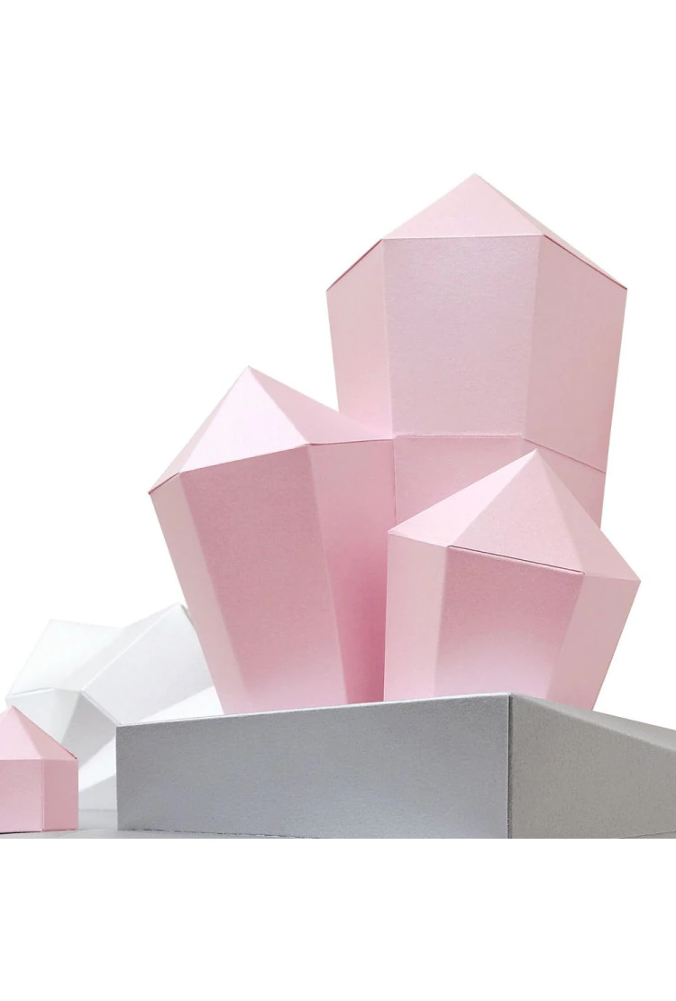 3D-модель Paperraz "ОСТРОВ С КРИСТАЛЛАМИ (розовый)" на стену