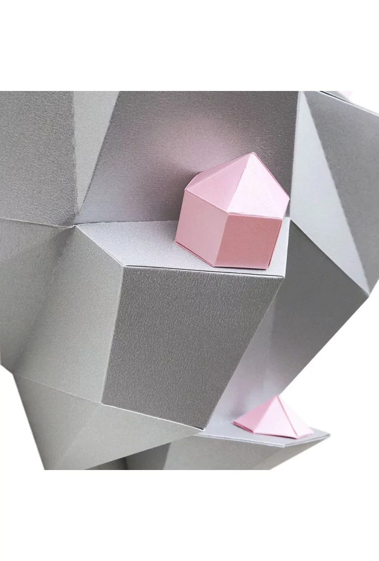 3D-модель Paperraz "ОСТРОВ С КРИСТАЛЛАМИ (розовый)" на стену