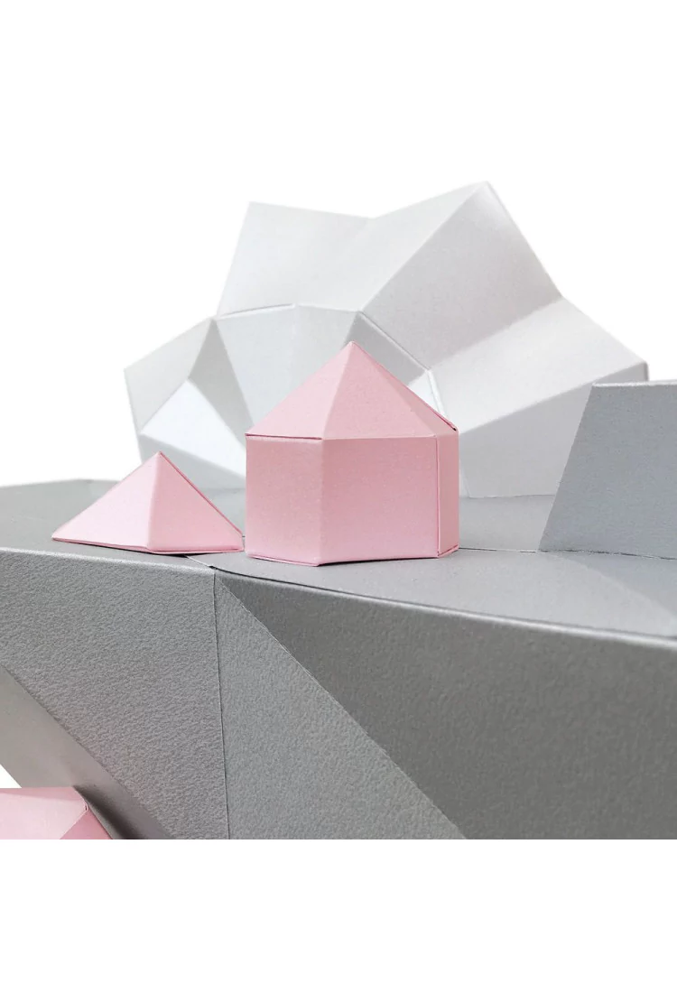 3D-модель Paperraz "ОСТРОВ С КРИСТАЛЛАМИ (розовый)" на стену