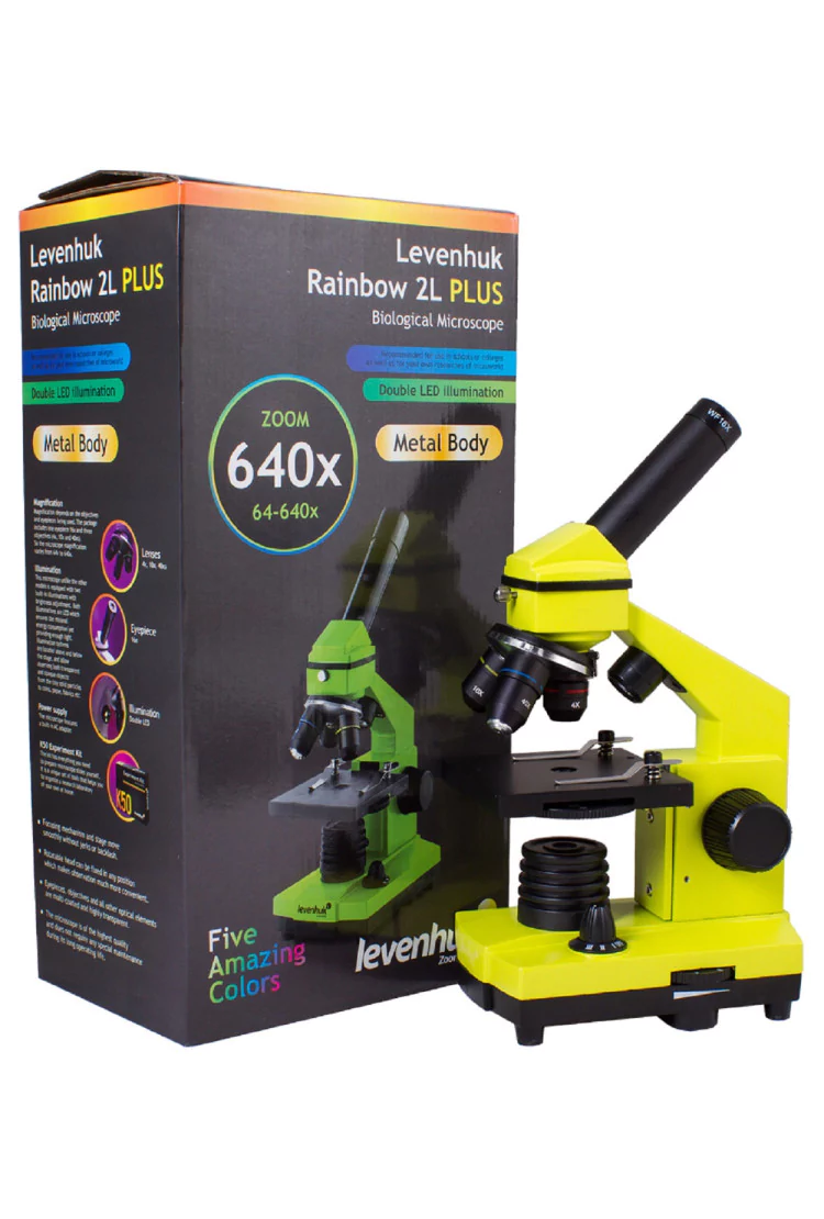 Микроскоп Levenhuk Rainbow 2L PLUS LimeЛайм