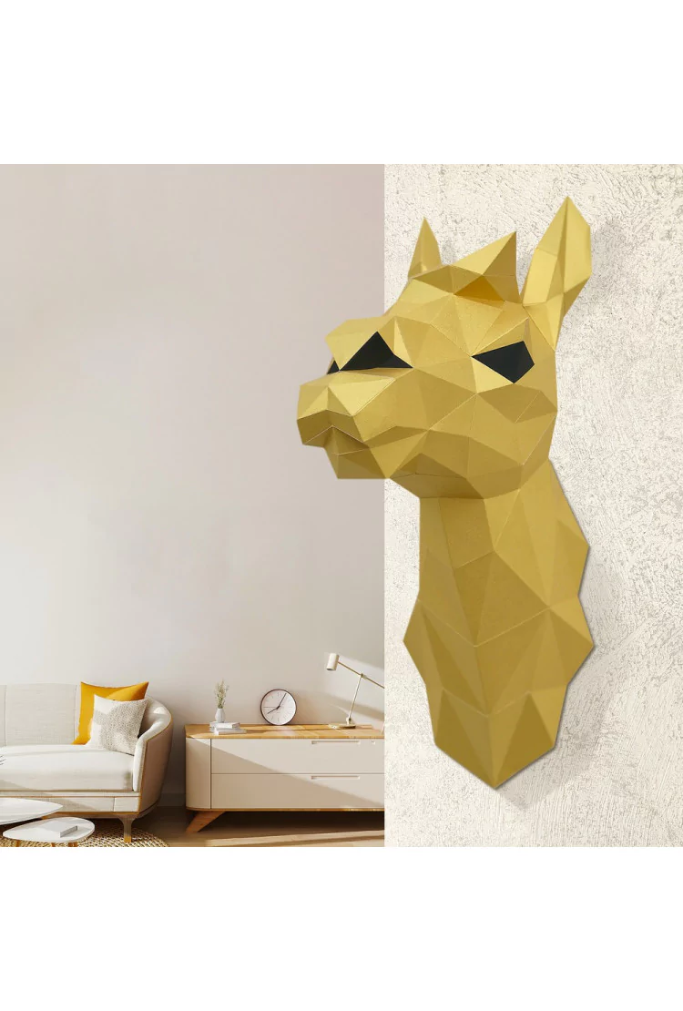 3D-модель Paperraz  "ЛАМА СВЕТЛАНА (золотая)" на стену