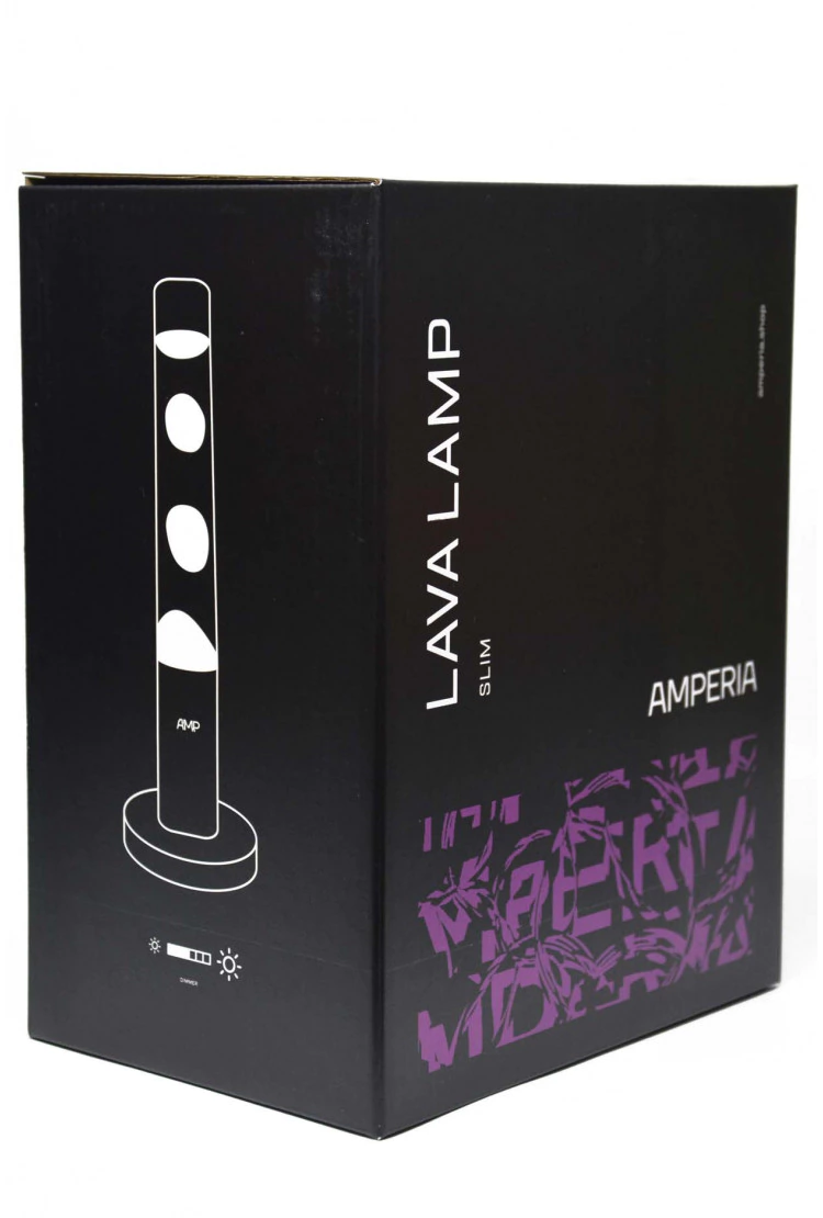 Лава лампа Amperia Slim Black Желтая/Прозрачная (39 см)