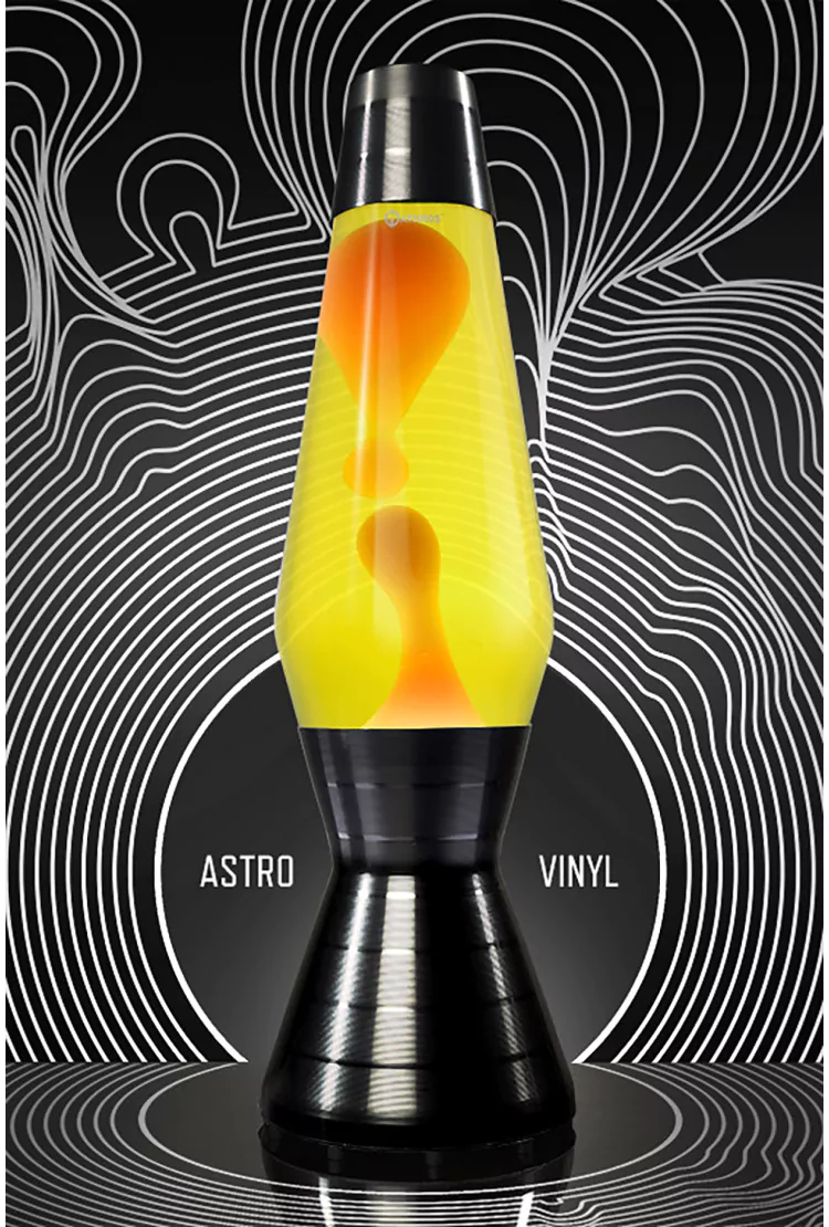 Лава-лампа Mathmos Astro Black Vinyl Оранжевая/Желтая