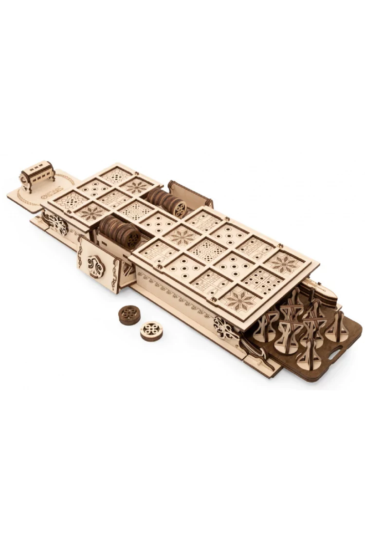 Настольная игра, конструктор деревянный 3D EWA Gameset Ур и Сенет
