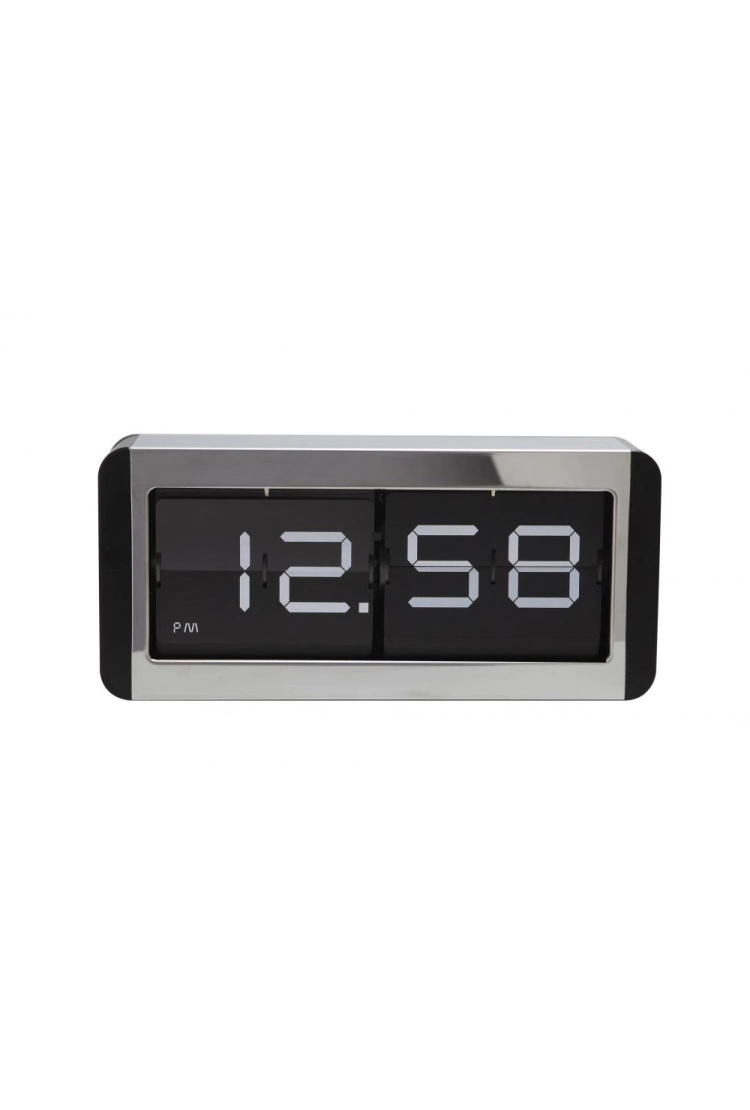Большие перекидные часы FLIP CLOCK Black Metal, металлические (37×9×17 см)