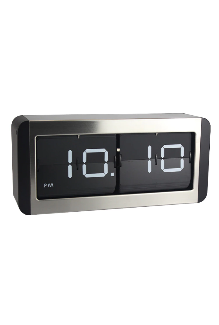 Большие перекидные часы FLIP CLOCK Black Metal, металлические (37×9×17 см)