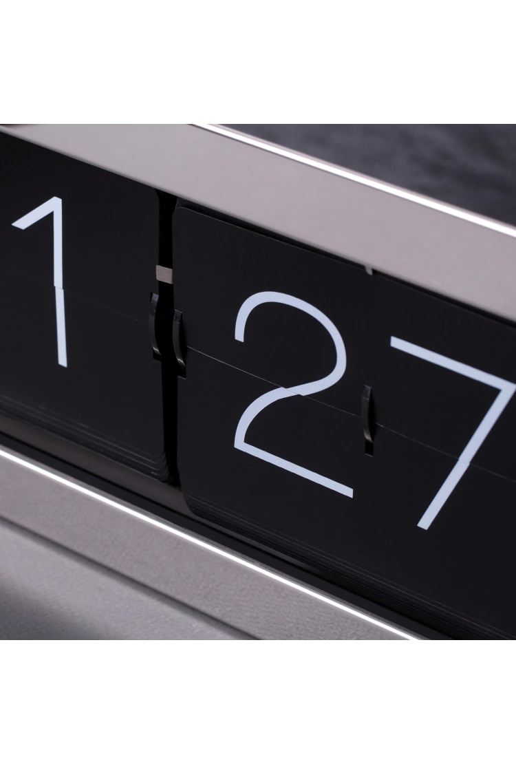 Большие перекидные часы FLIP CLOCK Black Metal, металлические (37×9×17 см)