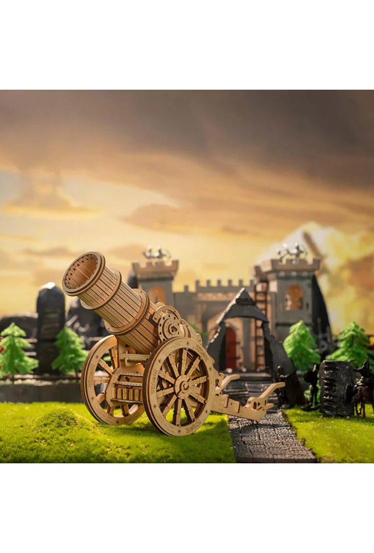 Деревянный конструктор Robotime Колесная осадная пушка Wheeled Siege Artillery
