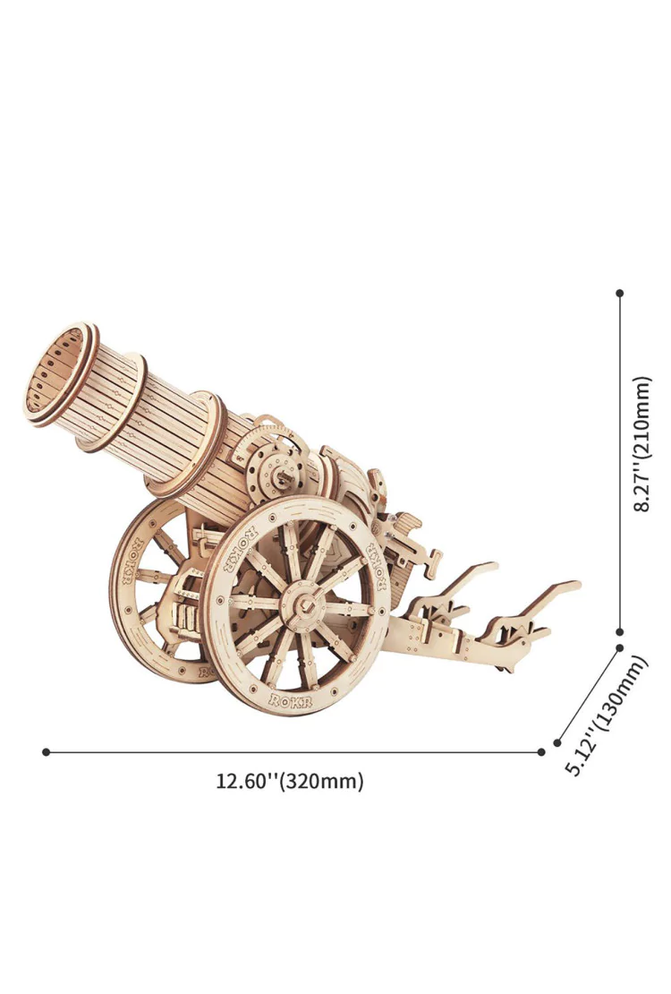 Деревянный конструктор Robotime Колесная осадная пушка Wheeled Siege Artillery