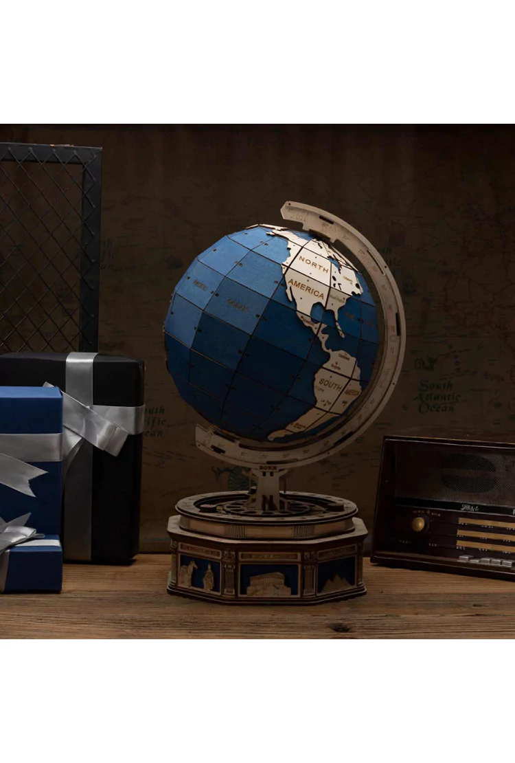 Механический деревянный конструктор Robotime глобус The Globe