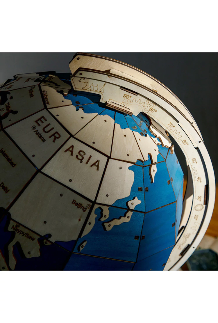 Механический деревянный конструктор Robotime глобус The Globe
