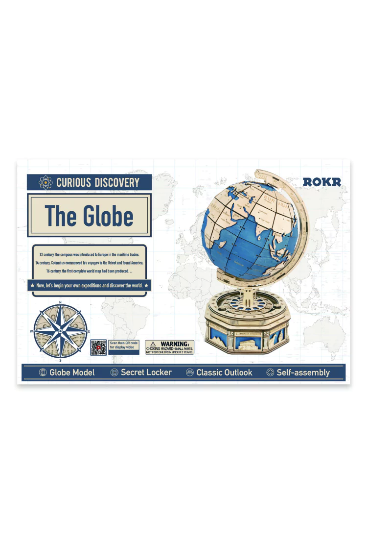 Механический деревянный конструктор Robotime глобус The Globe