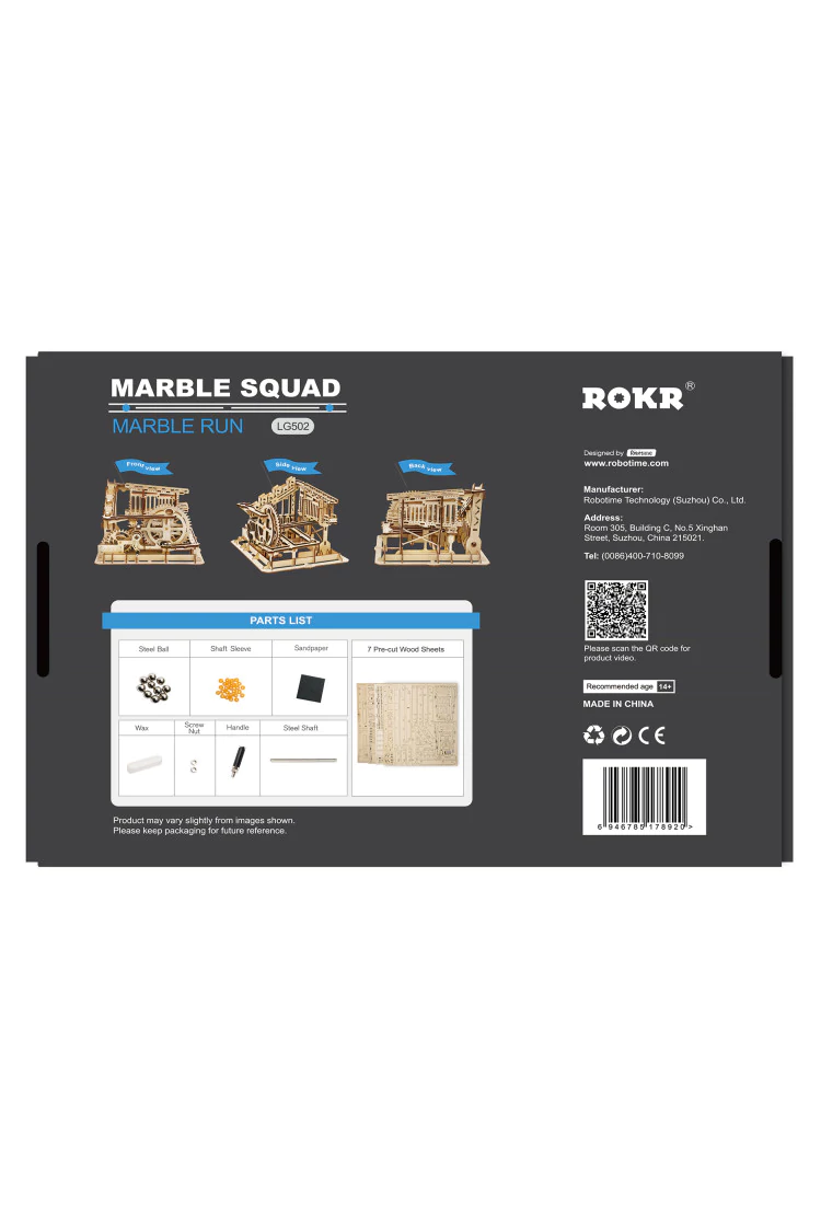 Динамический конструктор-серпантин с шариками Robotime Marble Squad