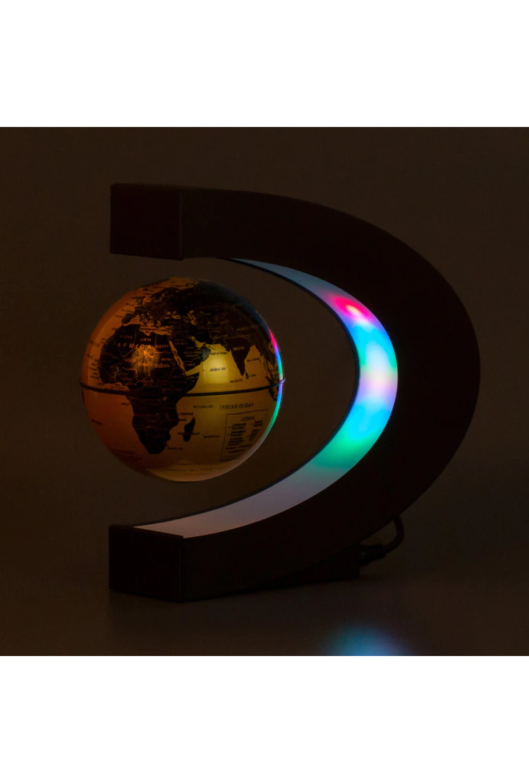 Парящий глобус с RGB-подсветкой (золотой) (D - 9см)