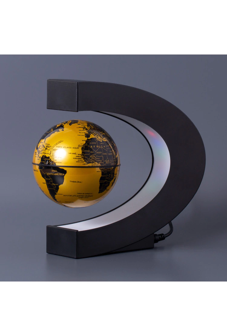 Парящий глобус с RGB-подсветкой (золотой) (D - 9см)