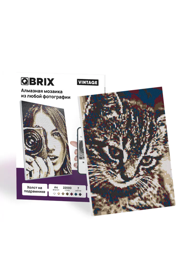QBRIX Алмазная фото-мозаика на подрамнике VINTAGE А4