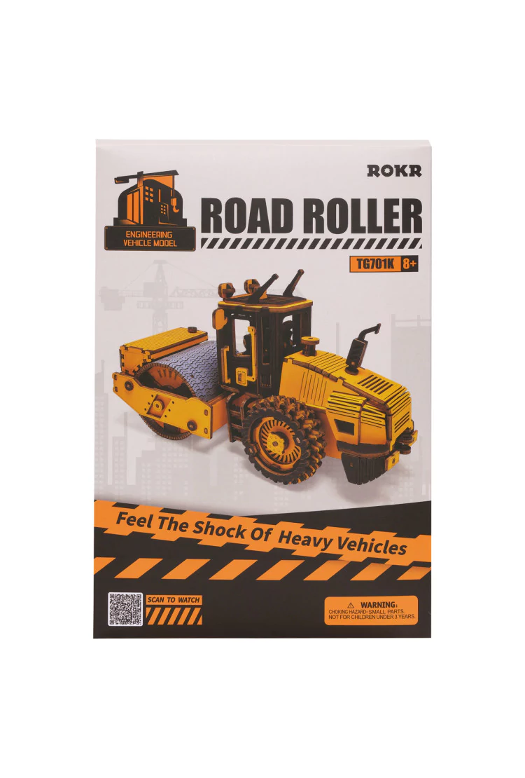 Механический деревянный конструктор Дорожный каток Robotime Road Roller