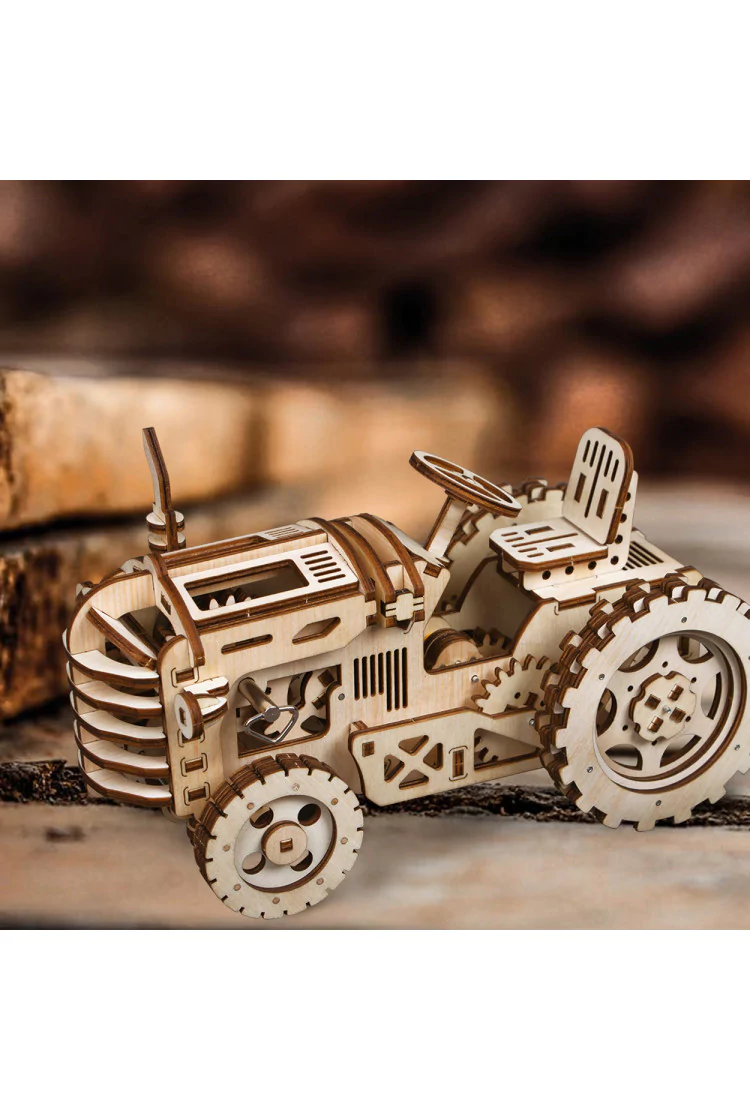 Деревянный механический конструктор Трактор Robotime Tractor
