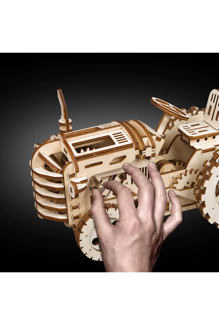 Деревянный механический конструктор Трактор Robotime Tractor