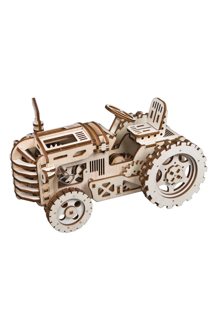 Деревянный механический конструктор Трактор Robotime Tractor
