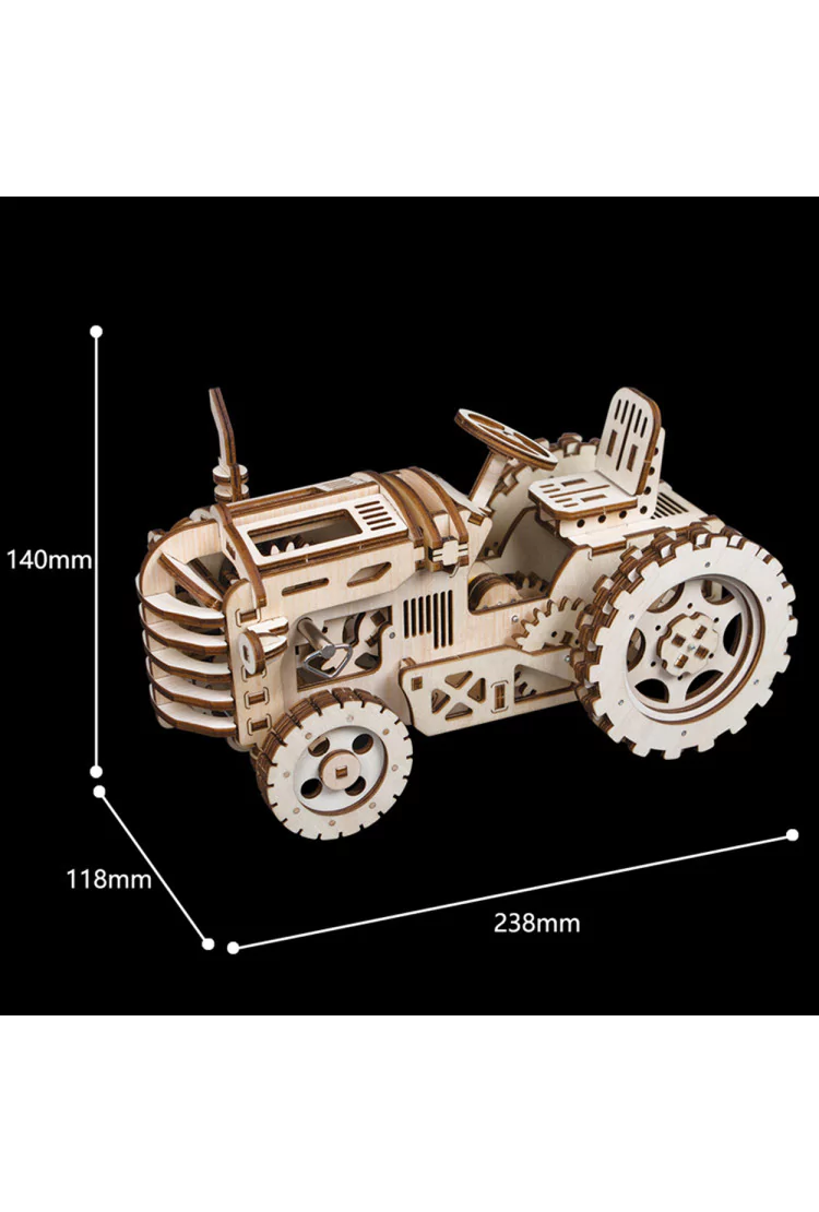 Деревянный механический конструктор Трактор Robotime Tractor