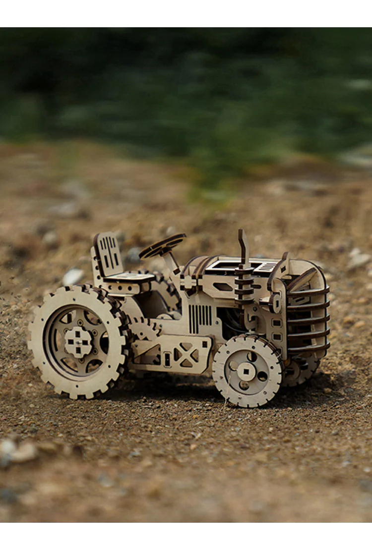 Деревянный механический конструктор Трактор Robotime Tractor