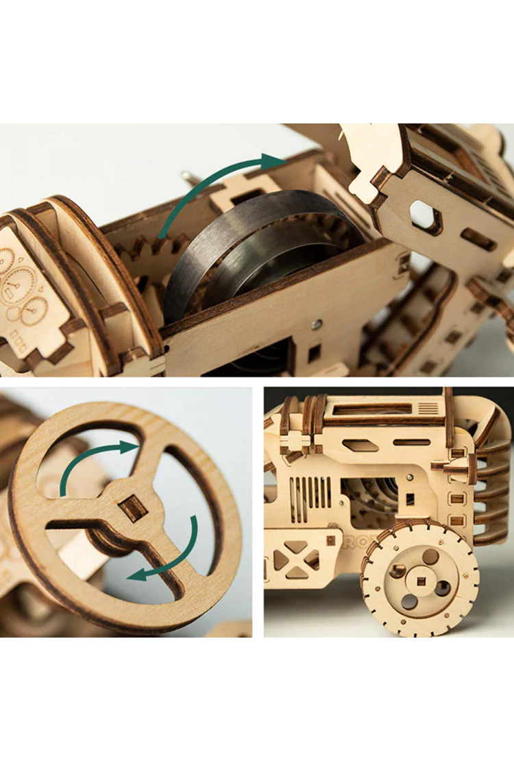 Деревянный механический конструктор Трактор Robotime Tractor