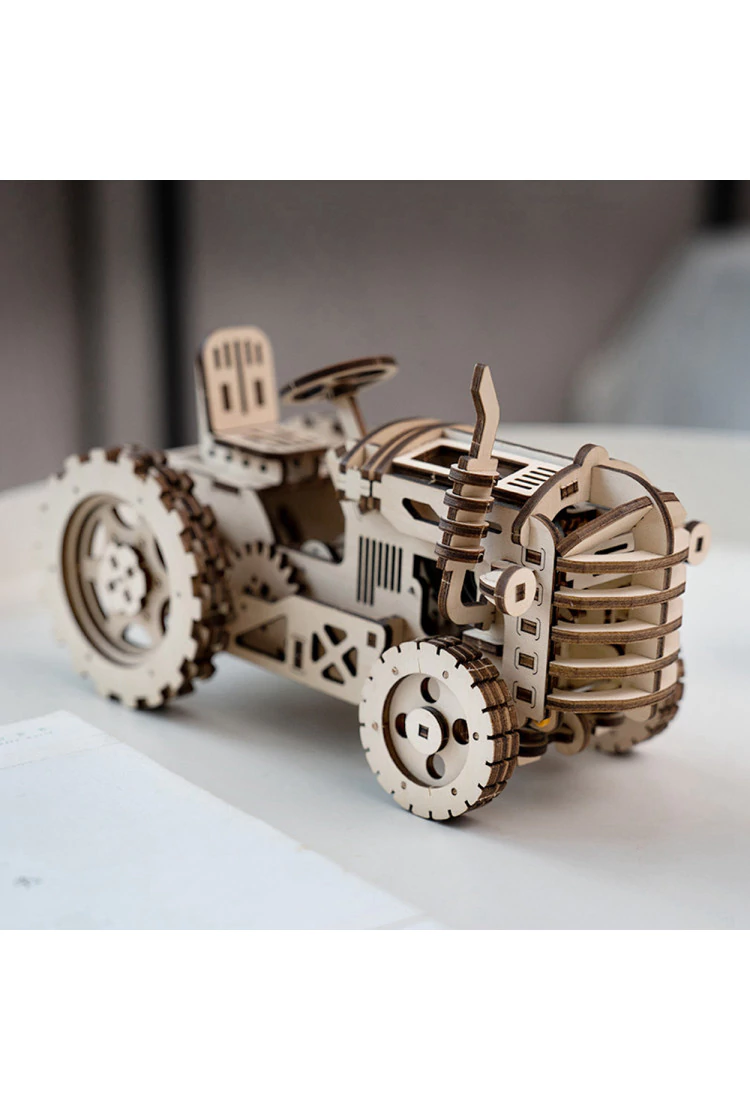 Деревянный механический конструктор Трактор Robotime Tractor